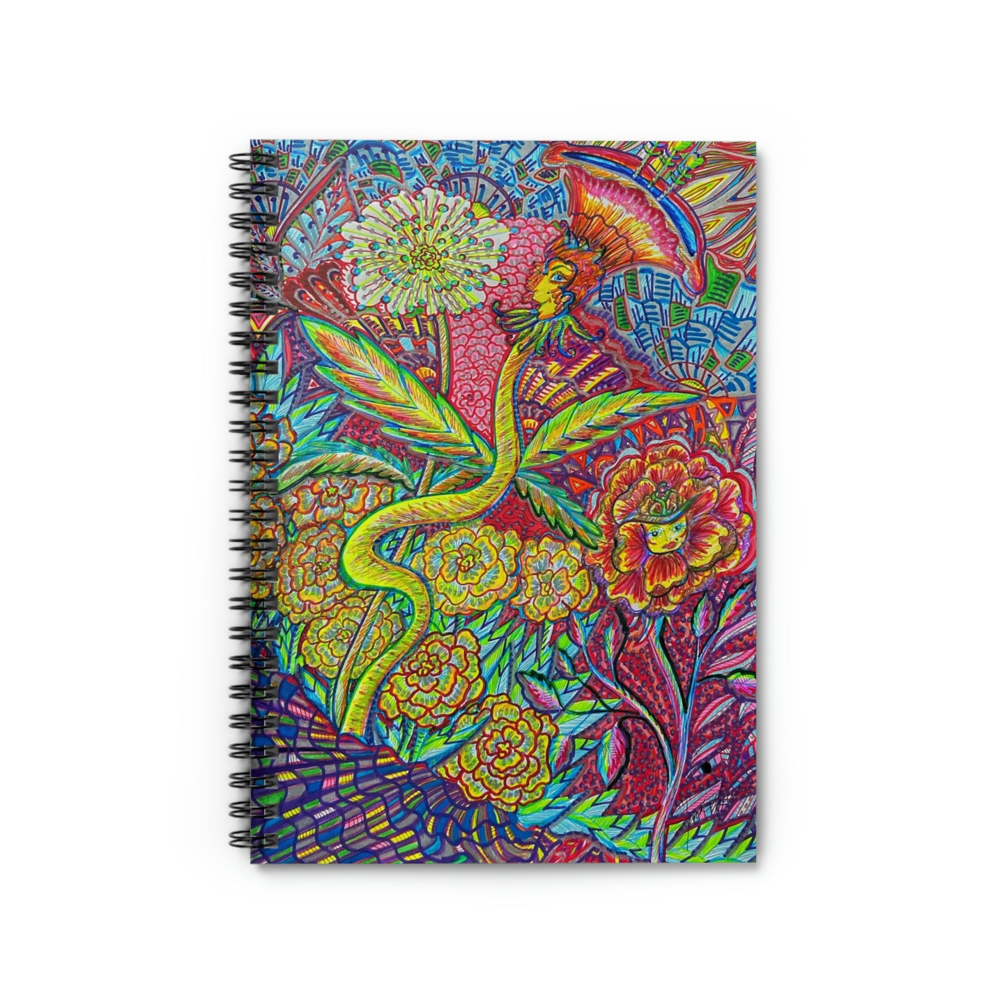Abstract, Surreal Fairy Flower Spiral Notebook - Ruled Line