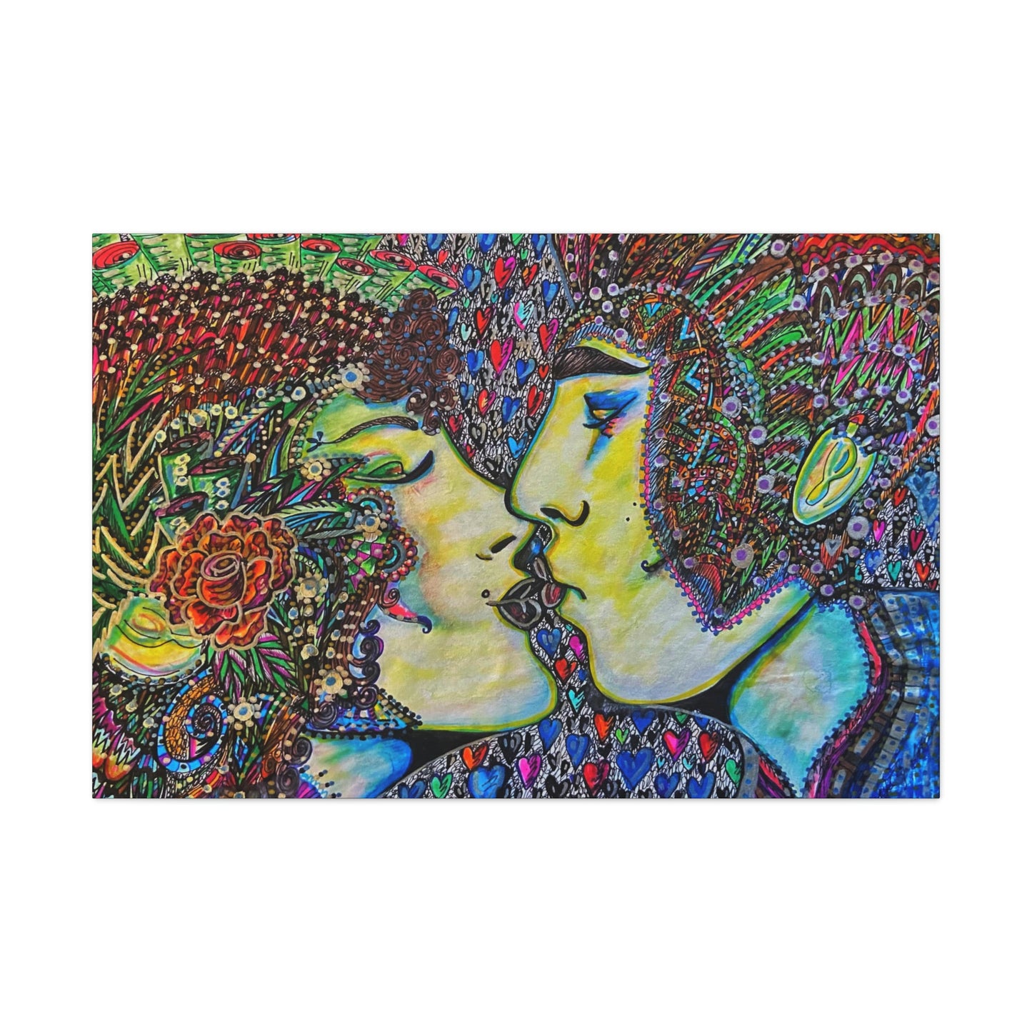 Romantic Kiss Fashion, Abstract, Surreal, Friendship, Inspiration Wall Art