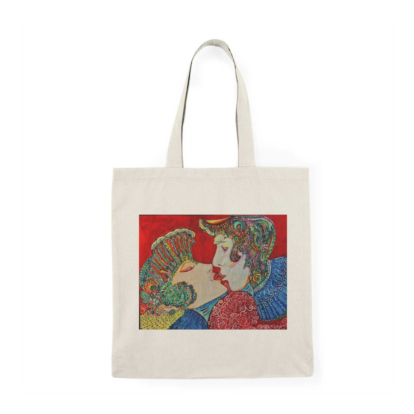 Abstract, Surreal Romance Natural Tote Bag, Aesthetic Canvas Bag Shopping Bag, Birthday Gift Bag, Bridal Gift Tote Bag, Library Bag.