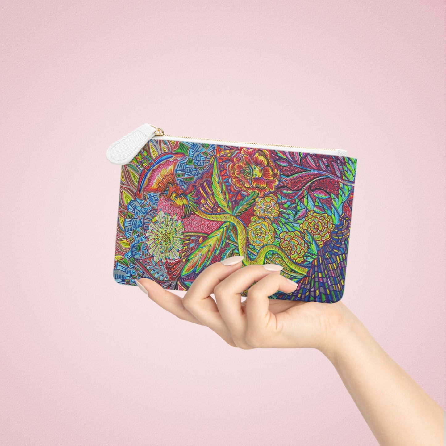 Abstract Surreal Flower Fairy Mini Clutch Bag, Bridal Clutch Purse, Designer Party Clutch, Modern Evening Clutch, Wristlet Wallet for women, Evening Clutch Purse, gifts for her, gifts for bridesmaids, Bag, Bagging