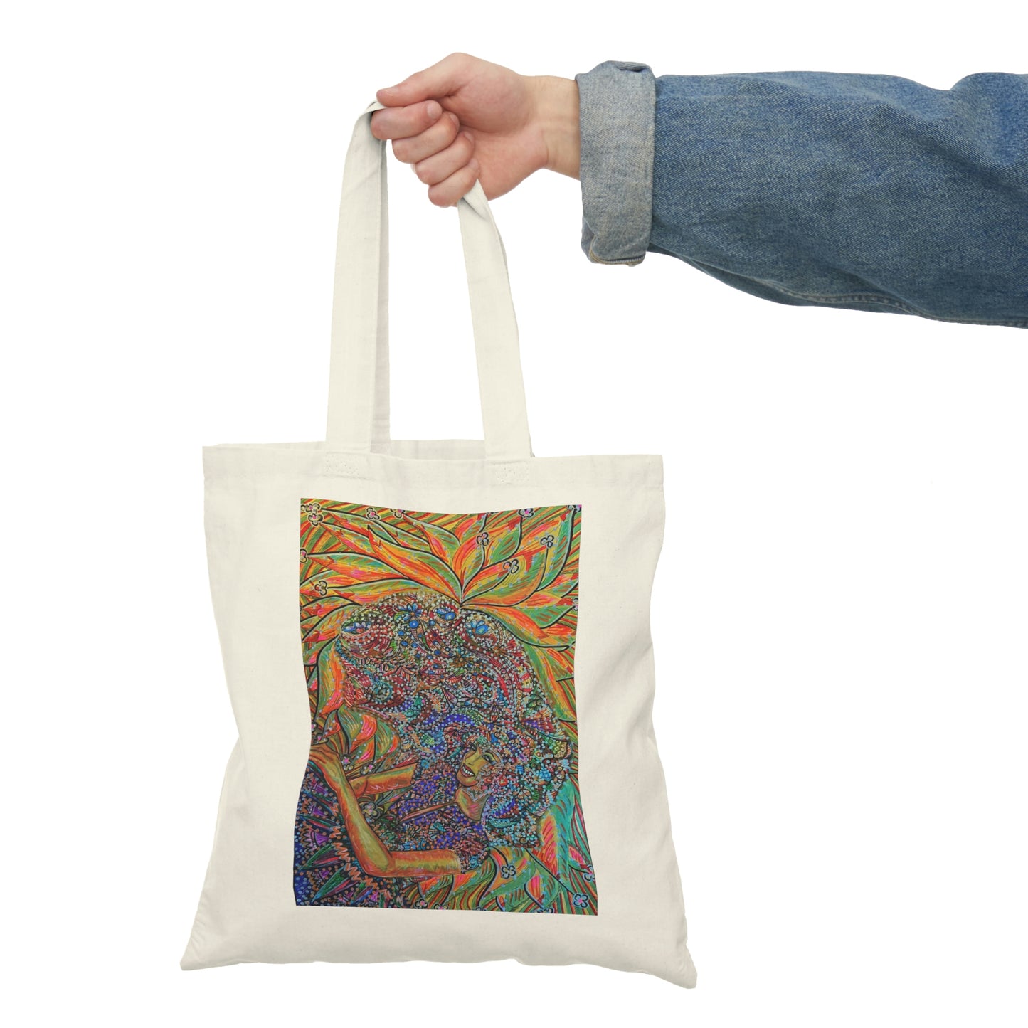Abstract, Surreal, Golden Woman, Natural Tote Bag, Aesthetic Canvas Bag Shopping Bag, Birthday Gift Bag, Bridal Gift Tote Bag, Library Bag.