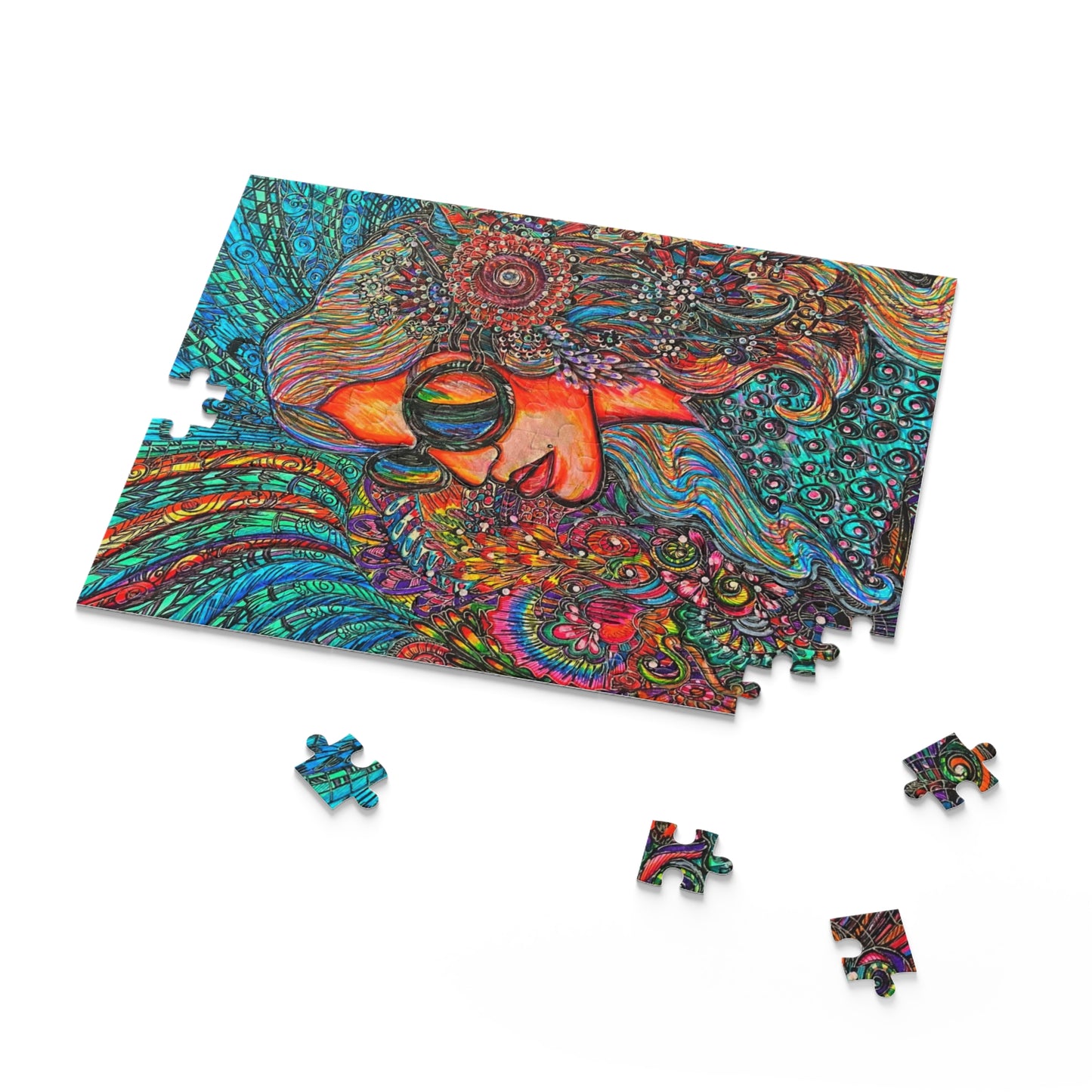 Abstract Surreal one of a kind Woman Puzzle (120, 252, 500-Piece)JigSaw Puzzle, Birthday Gift, Gifts For Bridesmaids