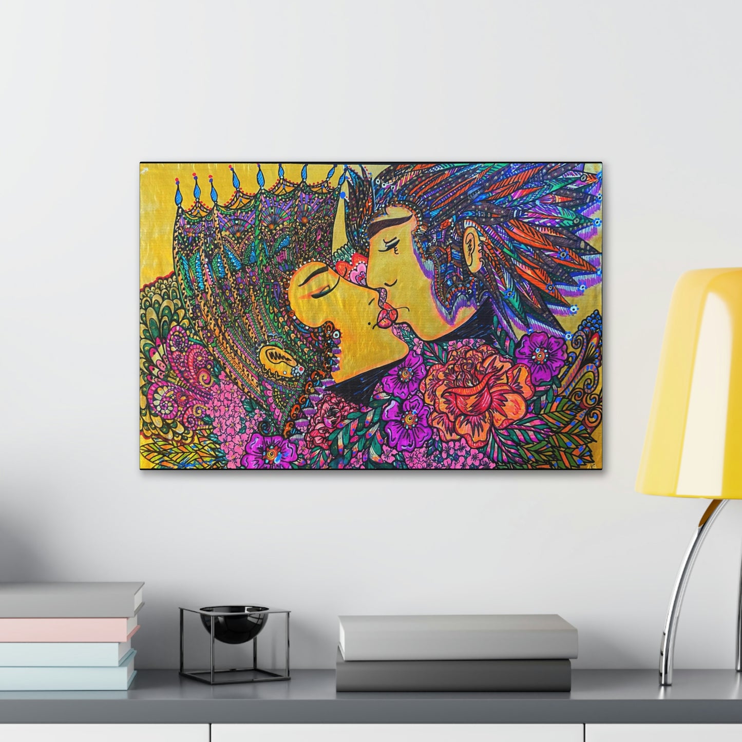 Romantic Kiss Fashion, Abstract, Surreal, Friendship, Inspiration Wall Art