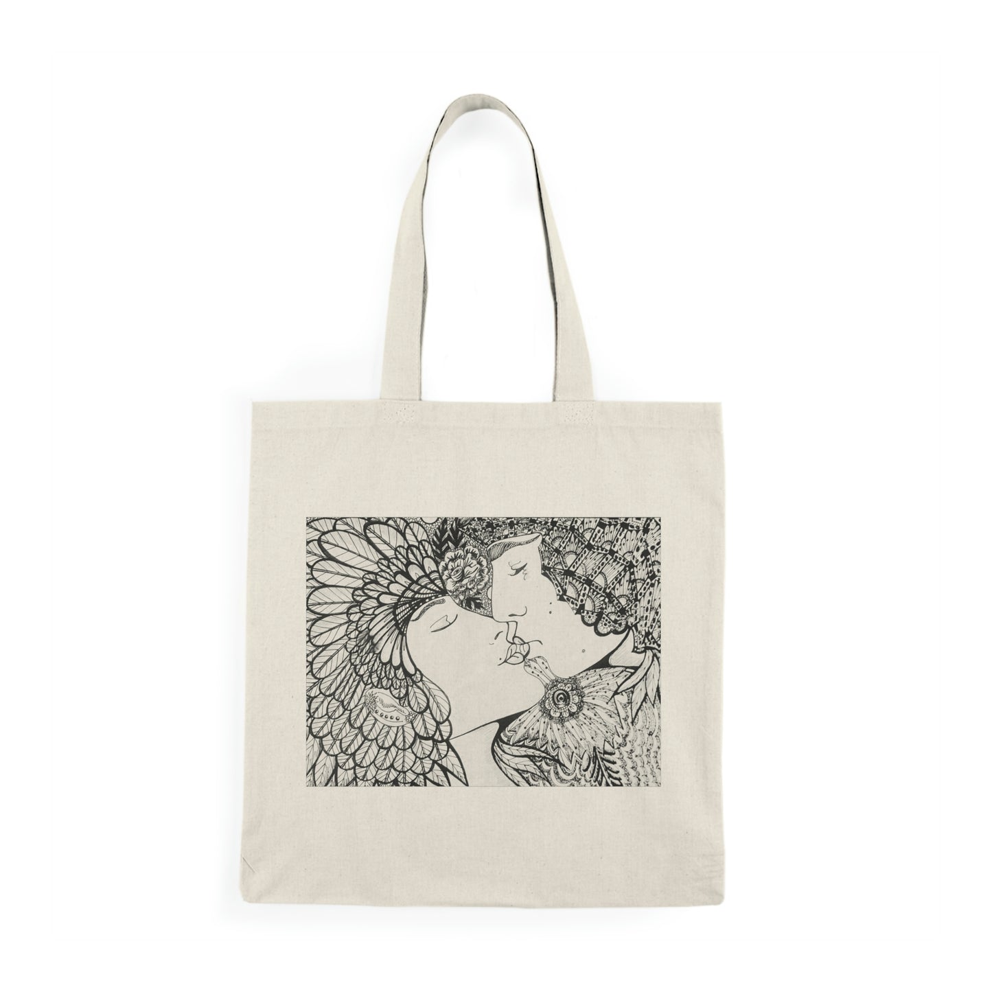 Abstract, Surreal Romance Natural Tote Bag, Aesthetic Canvas Bag Shopping Bag, Birthday Gift Bag, Bridal Gift Tote Bag, Library Bag.