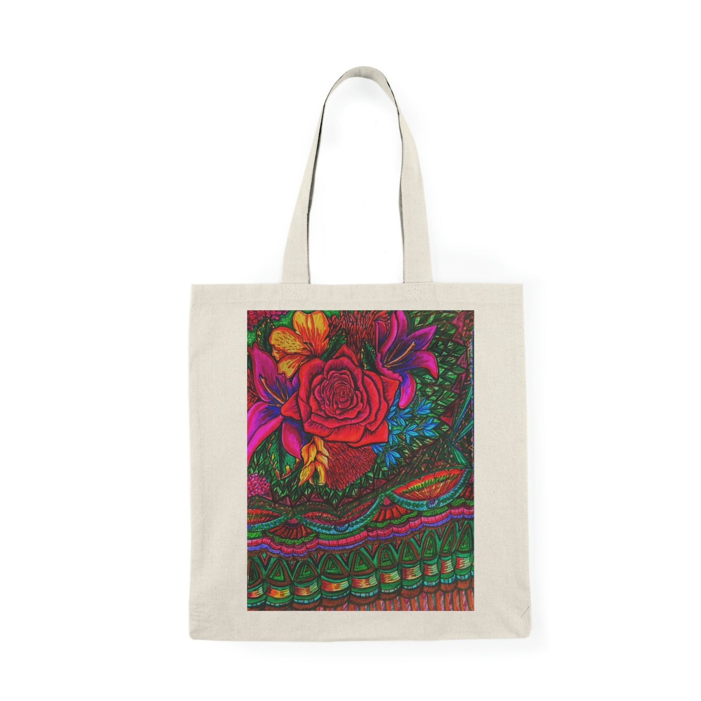 Abstract, Surreal, Floral Rose, Natural Tote Bag, Aesthetic Canvas Bag Shopping Bag, Birthday Gift Bag, Bridal Gift Tote Bag, Library Bag.