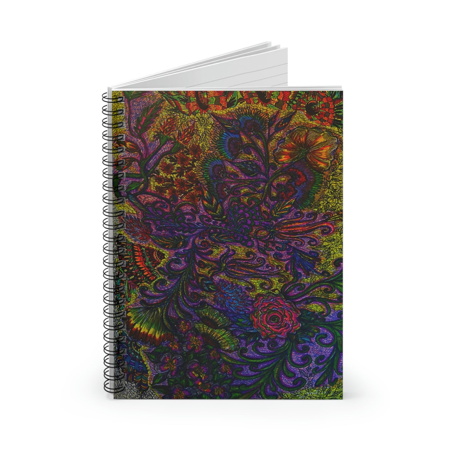 Abstract, Surreal Floral Spiral Notebook - Ruled Line