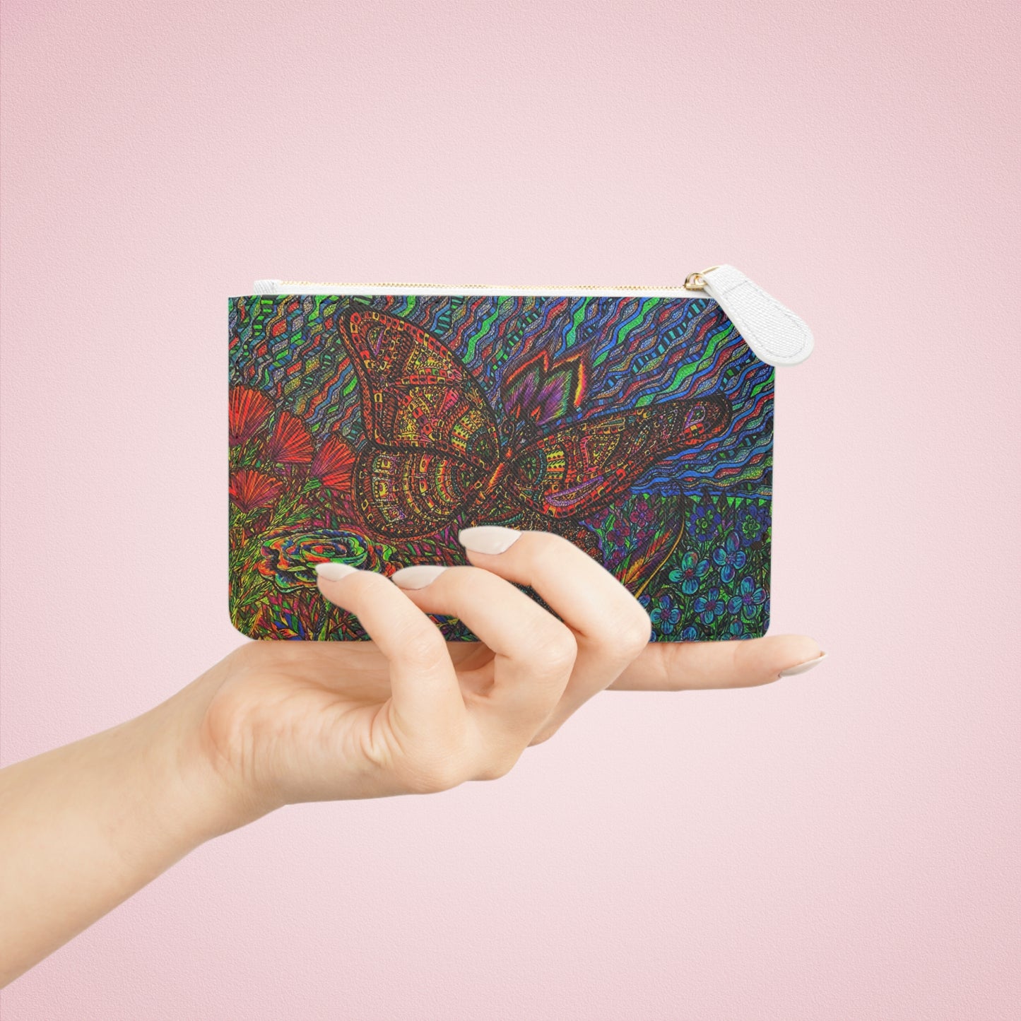 Abstract Surreal Butterfly Mini Clutch Bag, Bridal Clutch Purse, Designer Party Clutch, Modern Evening Clutch, Wristlet Wallet for women, Evening Clutch Purse, gifts for her, gifts for bridesmaids, Bag, Bagging