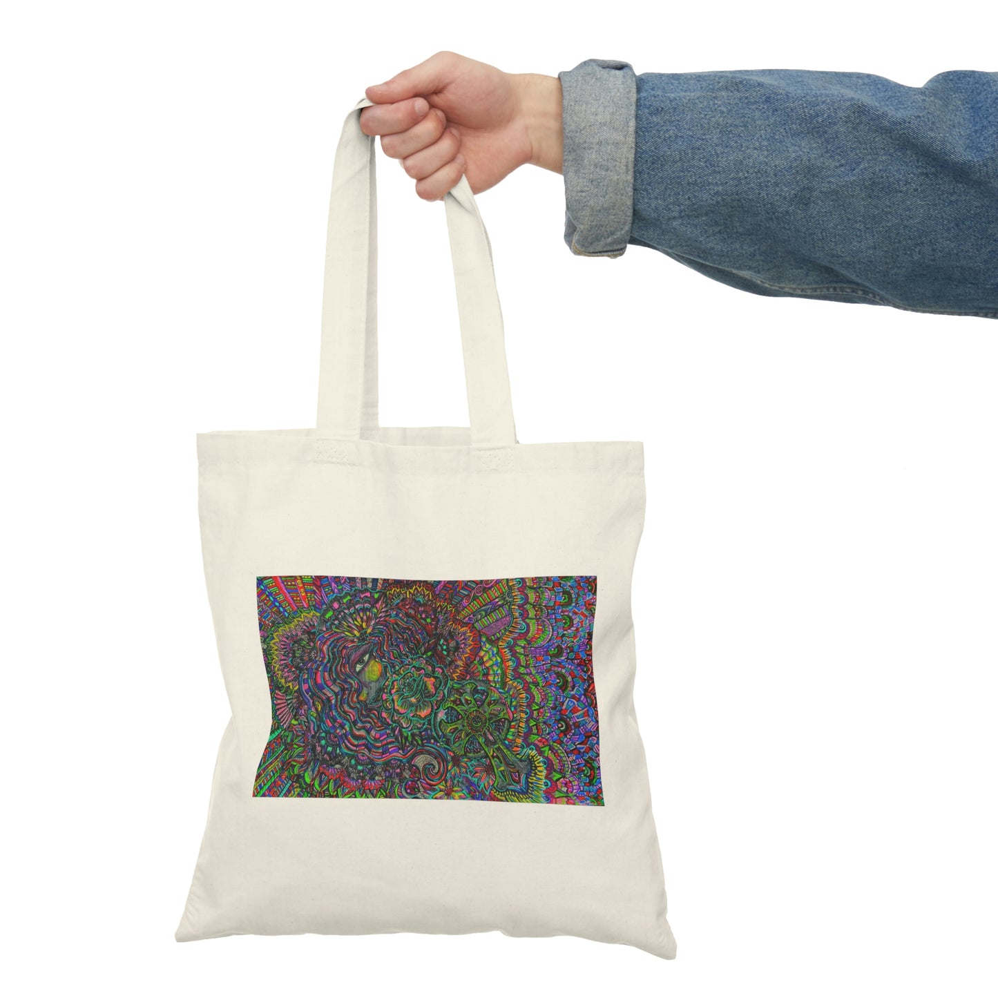 Abstract, Surreal Fairy Natural Tote Bag, Aesthetic Canvas Bag Shopping Bag, Birthday Gift Bag, Bridal Gift Tote Bag, Library Bag.