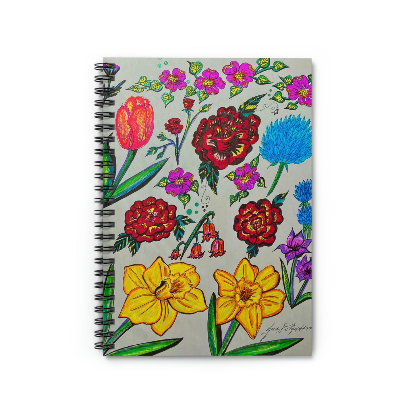 Abstract, Surreal Floral Spiral Notebook - Ruled Line