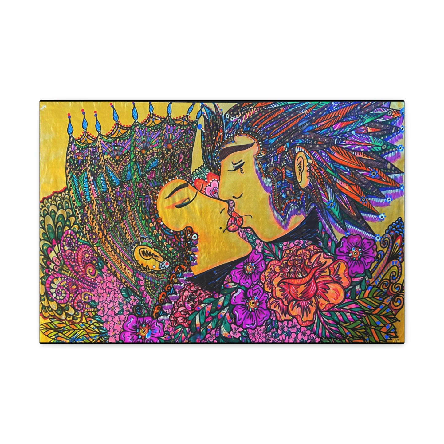 Romantic Kiss Fashion, Abstract, Surreal, Friendship, Inspiration Wall Art