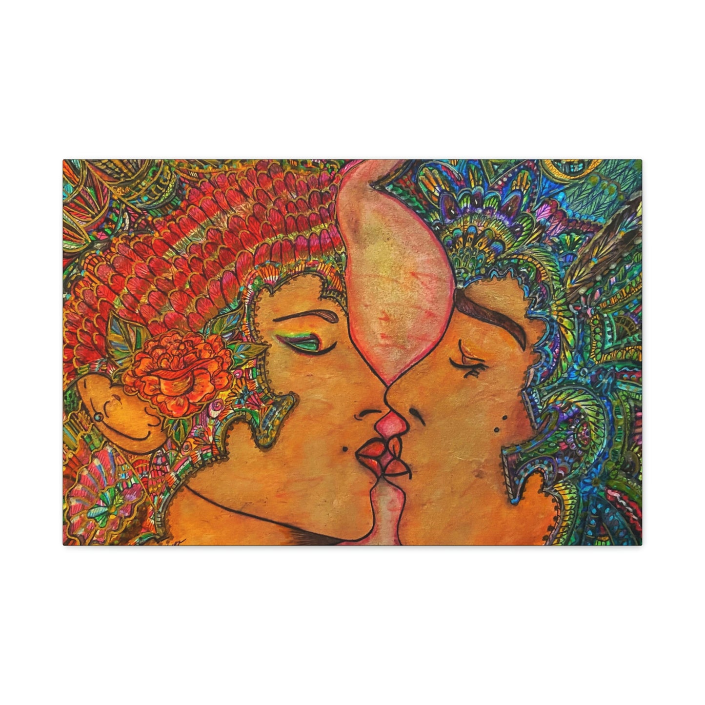 Romantic Kiss Fashion, Abstract, Surreal, Friendship, Inspiration Wall Art