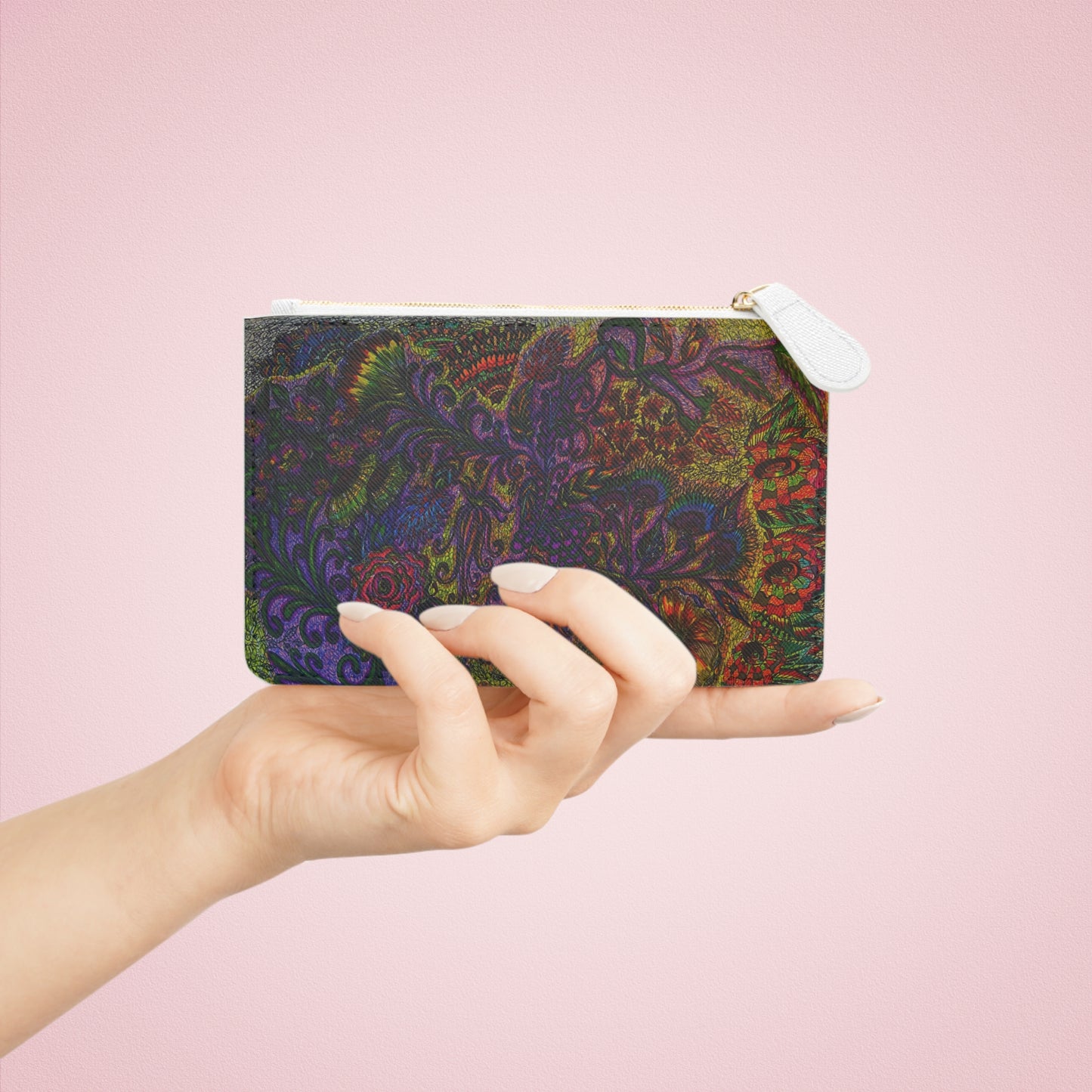 Abstract Surreal Floral Mini Clutch Bag, Bridal Clutch Purse, Designer Party Clutch, Modern Evening Clutch, Wristlet Wallet for women, Evening Clutch Purse, gifts for her, gifts for bridesmaids, Bag, Bagging