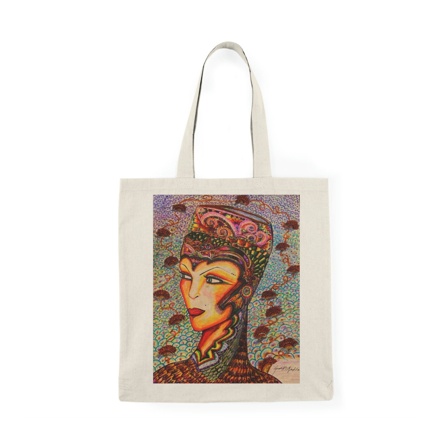 Abstract, Surreal Spirit Natural Tote Bag, Aesthetic Canvas Bag Shopping Bag, Birthday Gift Bag, Bridal Gift Tote Bag, Library Bag.