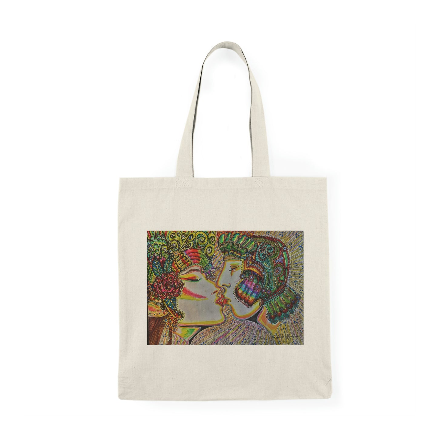 Abstract, Surreal Romance Natural Tote Bag, Aesthetic Canvas Bag Shopping Bag, Birthday Gift Bag, Bridal Gift Tote Bag, Library Bag.