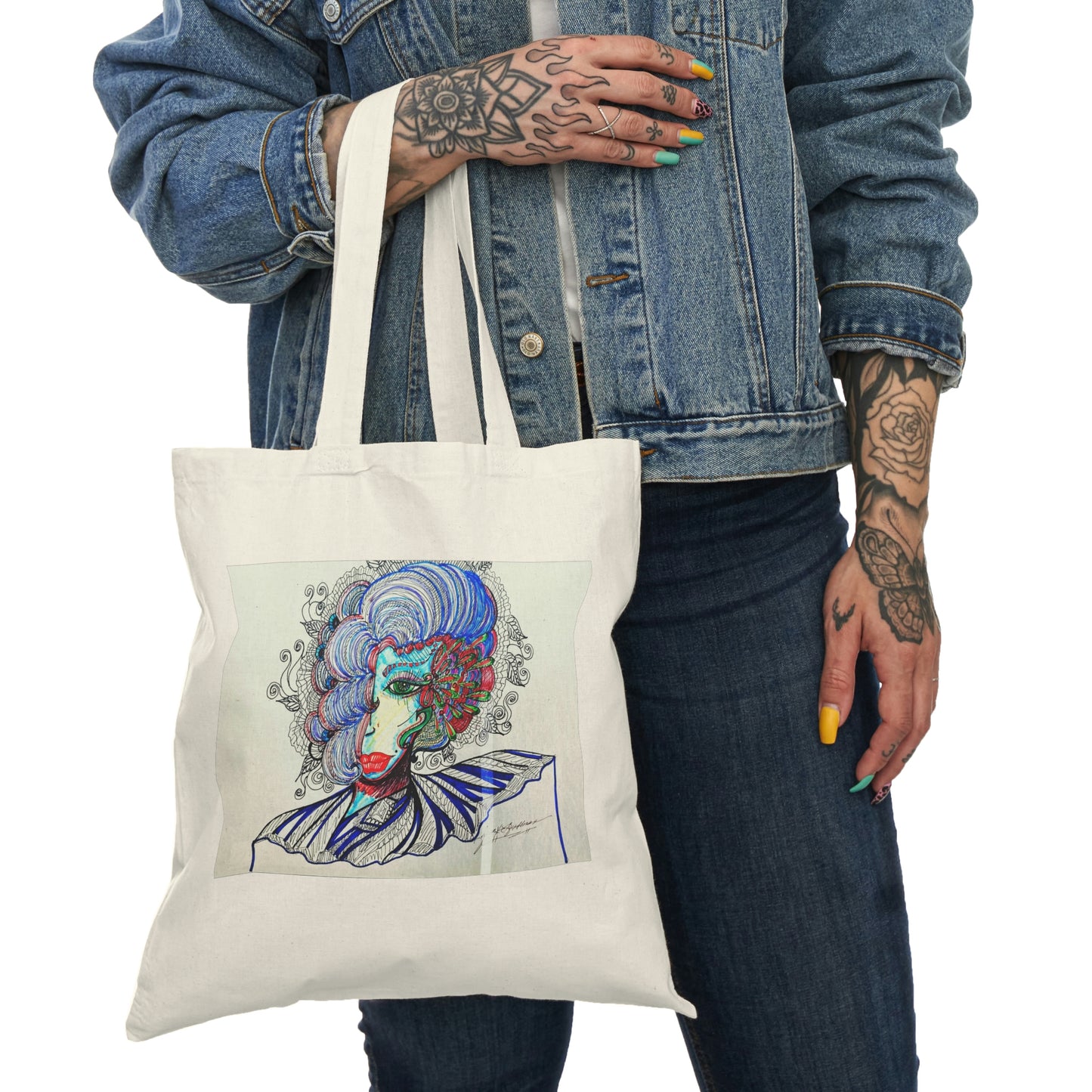 Abstract, Surreal Women Natural Tote Bag, Aesthetic Canvas Bag Shopping Bag, Birthday Gift Bag, Bridal Gift Tote Bag, Library Bag.