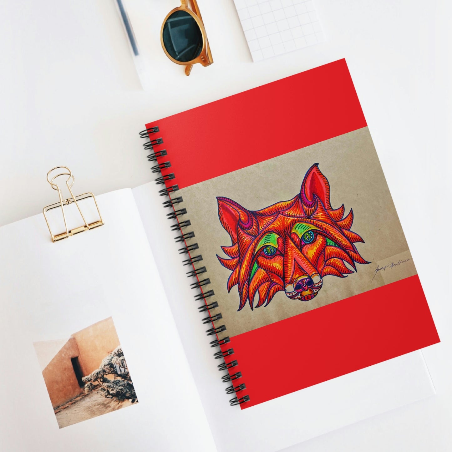 Abstract, Surreal, Fox Spiral Notebook - Ruled Line