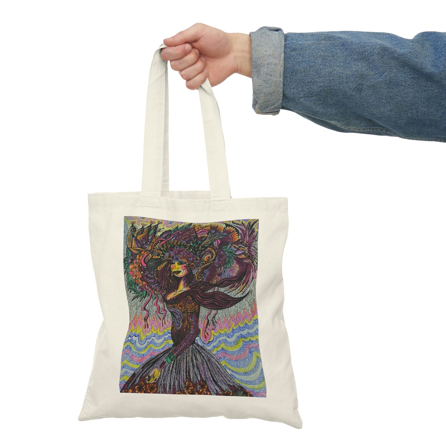 Abstract, Surreal Women Natural Tote Bag, Aesthetic Canvas Bag Shopping Bag, Birthday Gift Bag, Bridal Gift Tote Bag, Library Bag.
