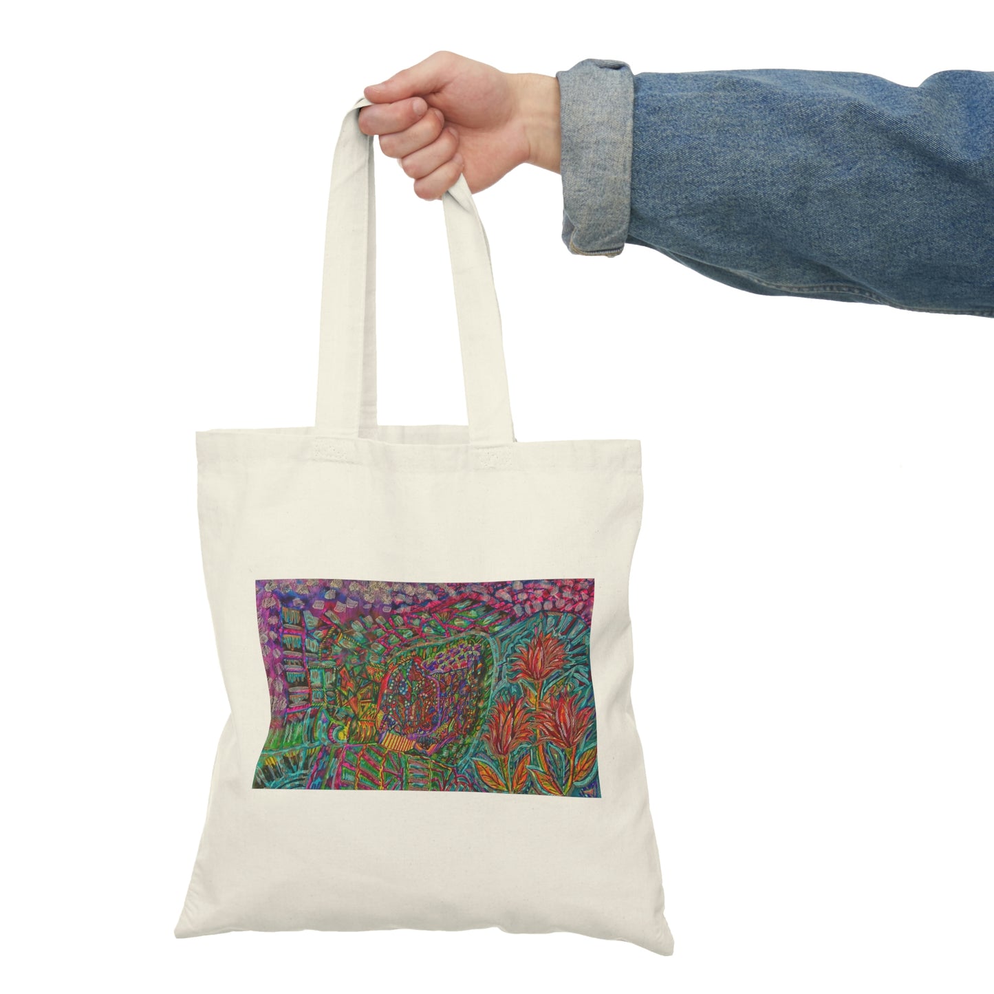 Abstract, Surreal Flower Natural Tote Bag, Aesthetic Canvas Bag Shopping Bag, Birthday Gift Bag, Bridal Gift Tote Bag, Library Bag.