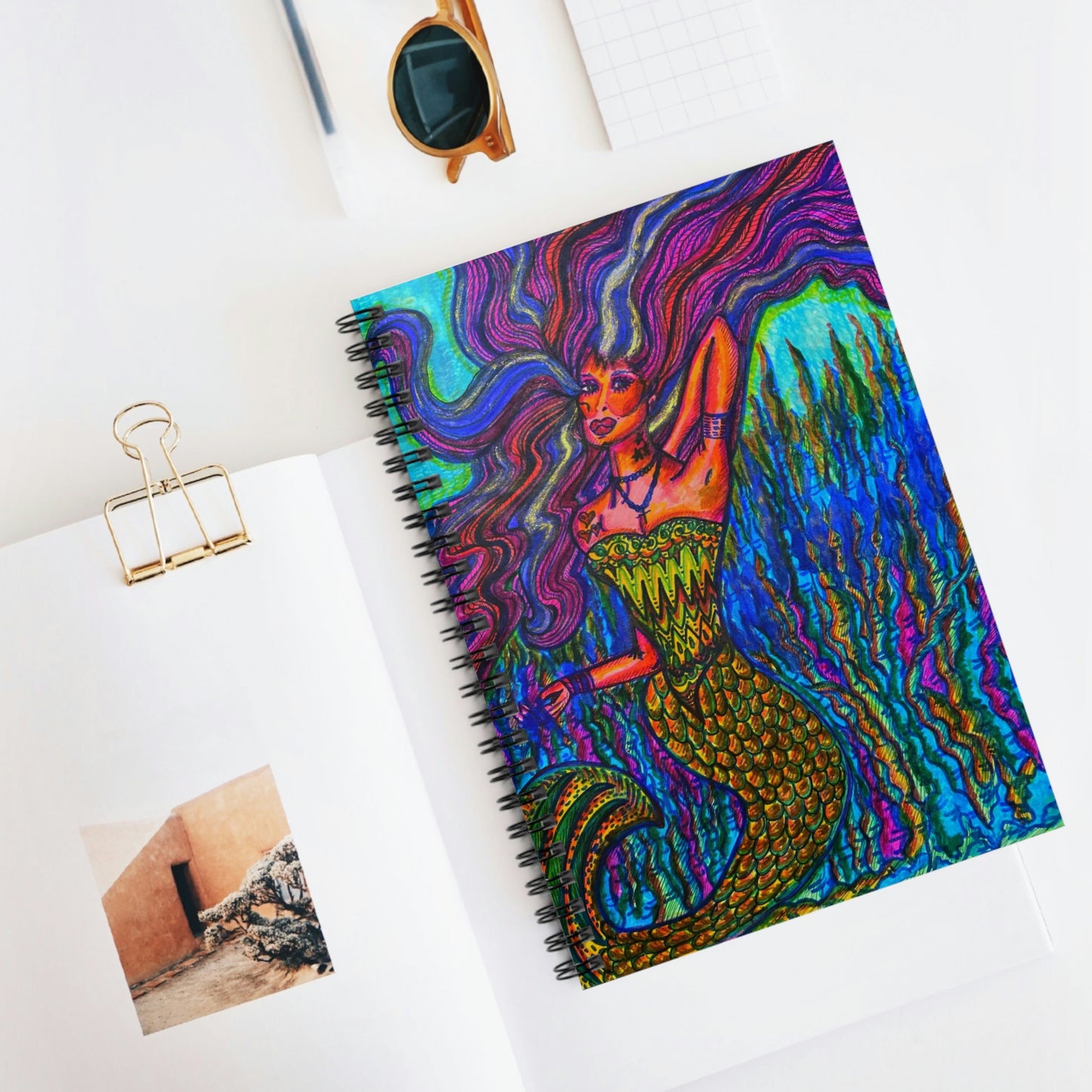 Abstract, Surreal, Mermaid Spiral Notebook - Ruled Line