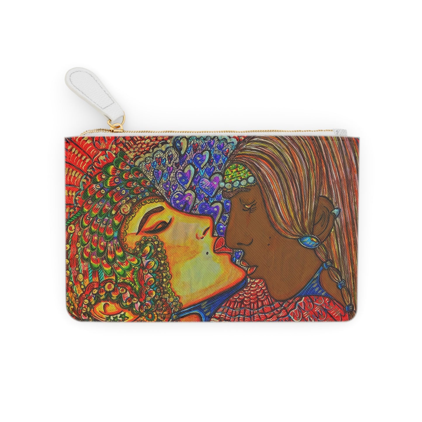 Abstract Surreal Romantic Kiss Mini Clutch Bag, Bridal Clutch Purse, Designer Party Clutch, Modern Evening Clutch, Wristlet Wallet for women, Evening Clutch Purse, gifts for her, gifts for bridesmaids, Bag, Bagging