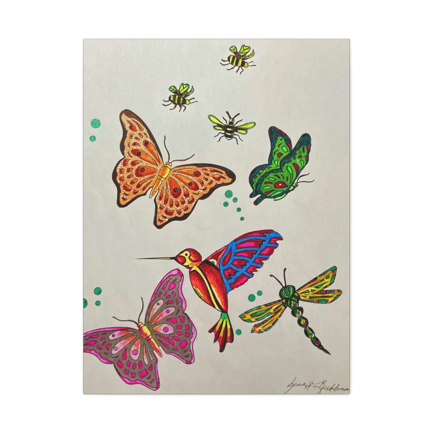 The Gardens Work Force, Humming Bird, Insects, Fashion, Abstract, Surreal, Friendship, Inspiration Wall Art