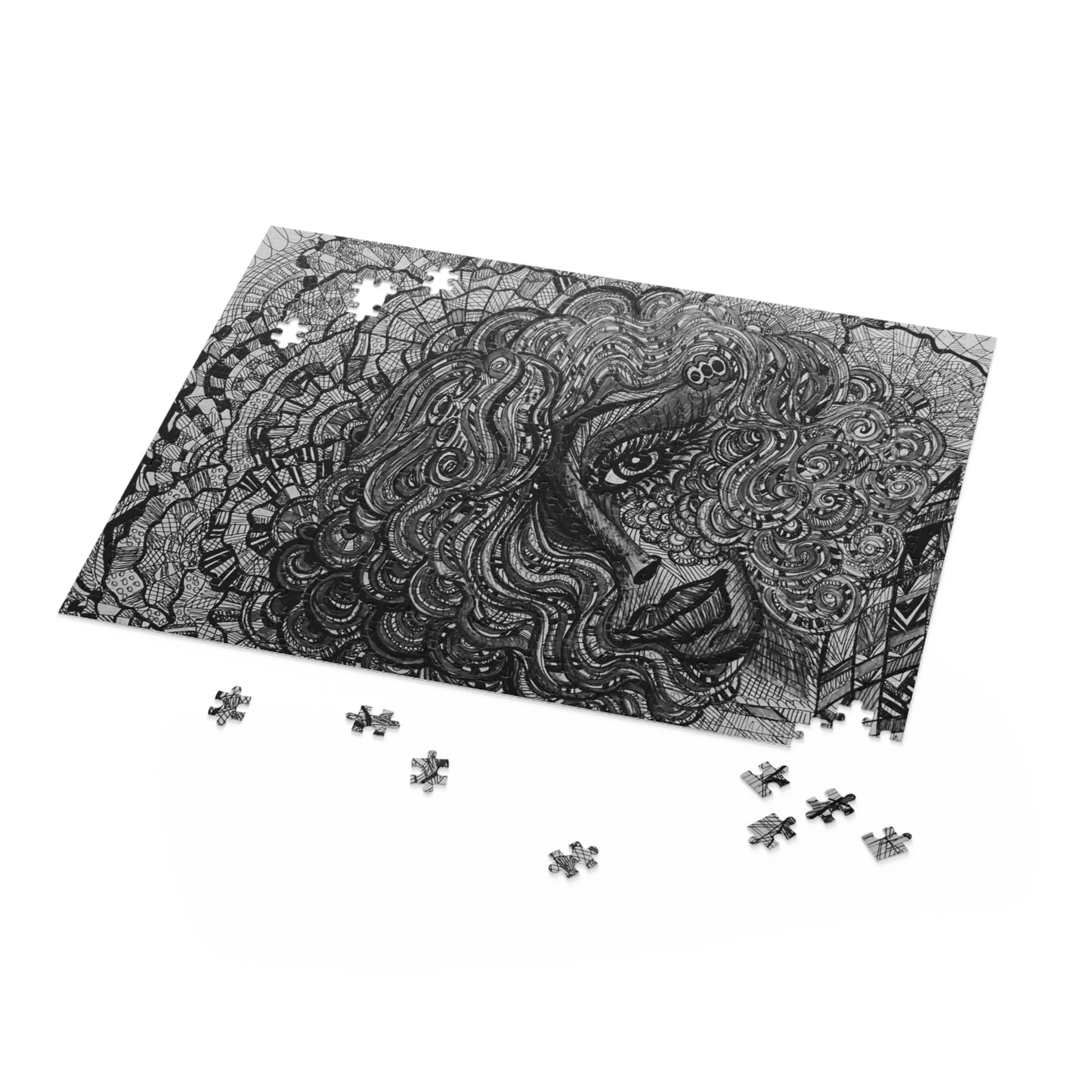 Black and White Beauty, Queen Puzzle (120, 252, 500-Piece)JigSaw Puzzle, Birthday Gift, Gifts For Bridesmaids