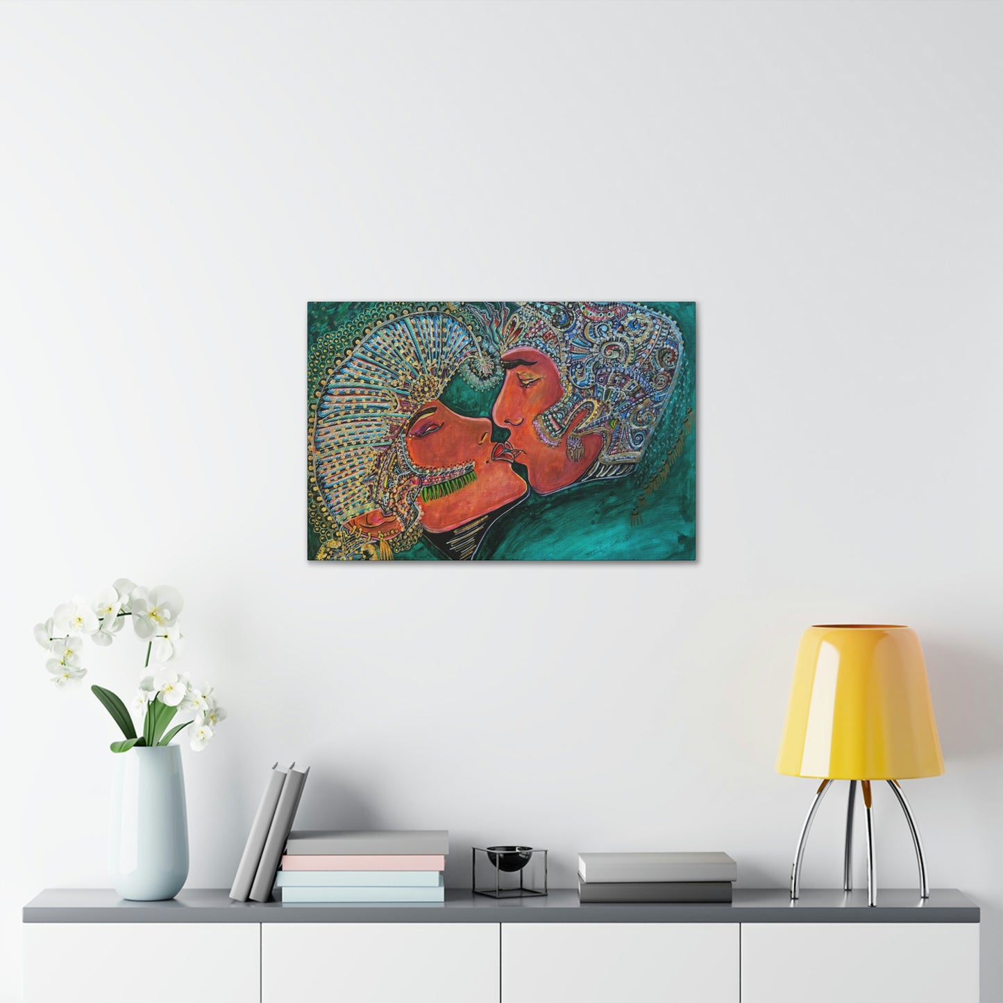Romantic Kiss Fashion, Abstract, Surreal, Friendship, Inspiration Wall Art