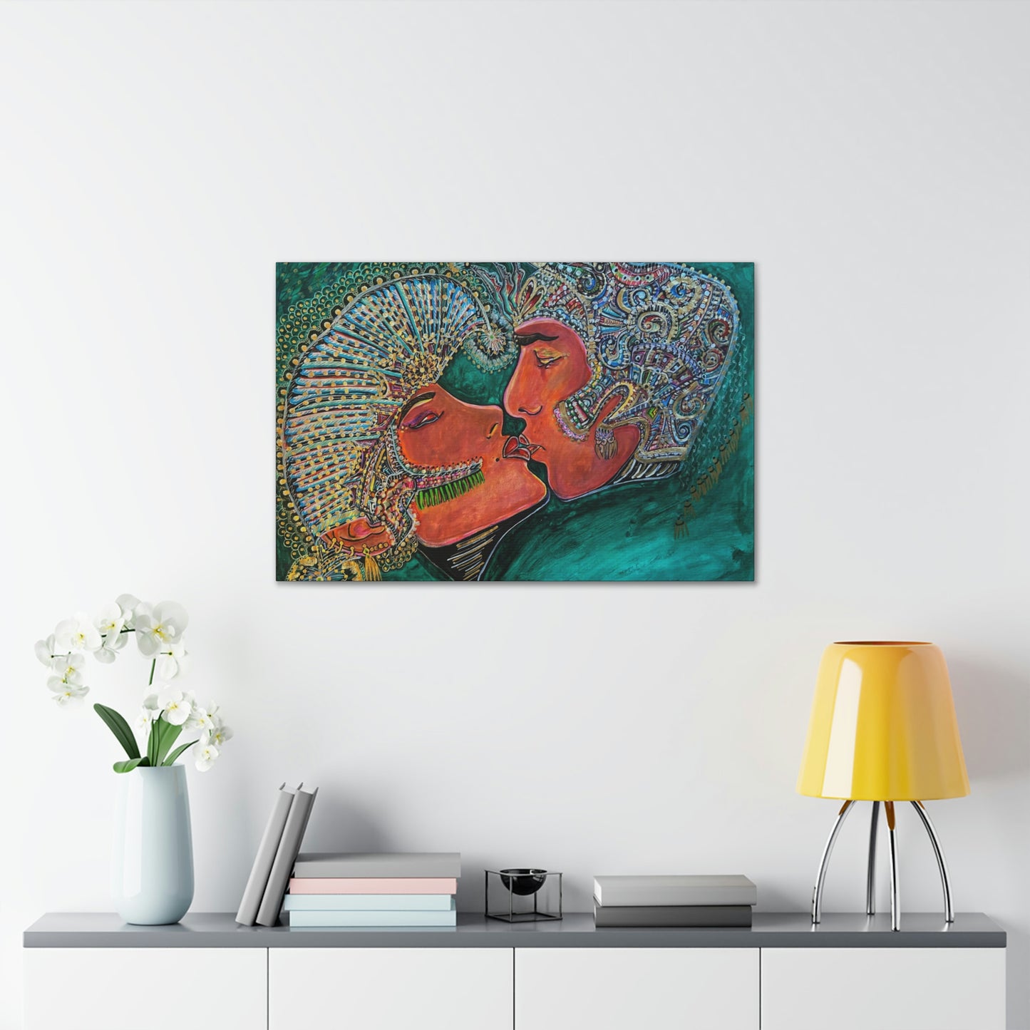 Romantic Kiss Fashion, Abstract, Surreal, Friendship, Inspiration Wall Art