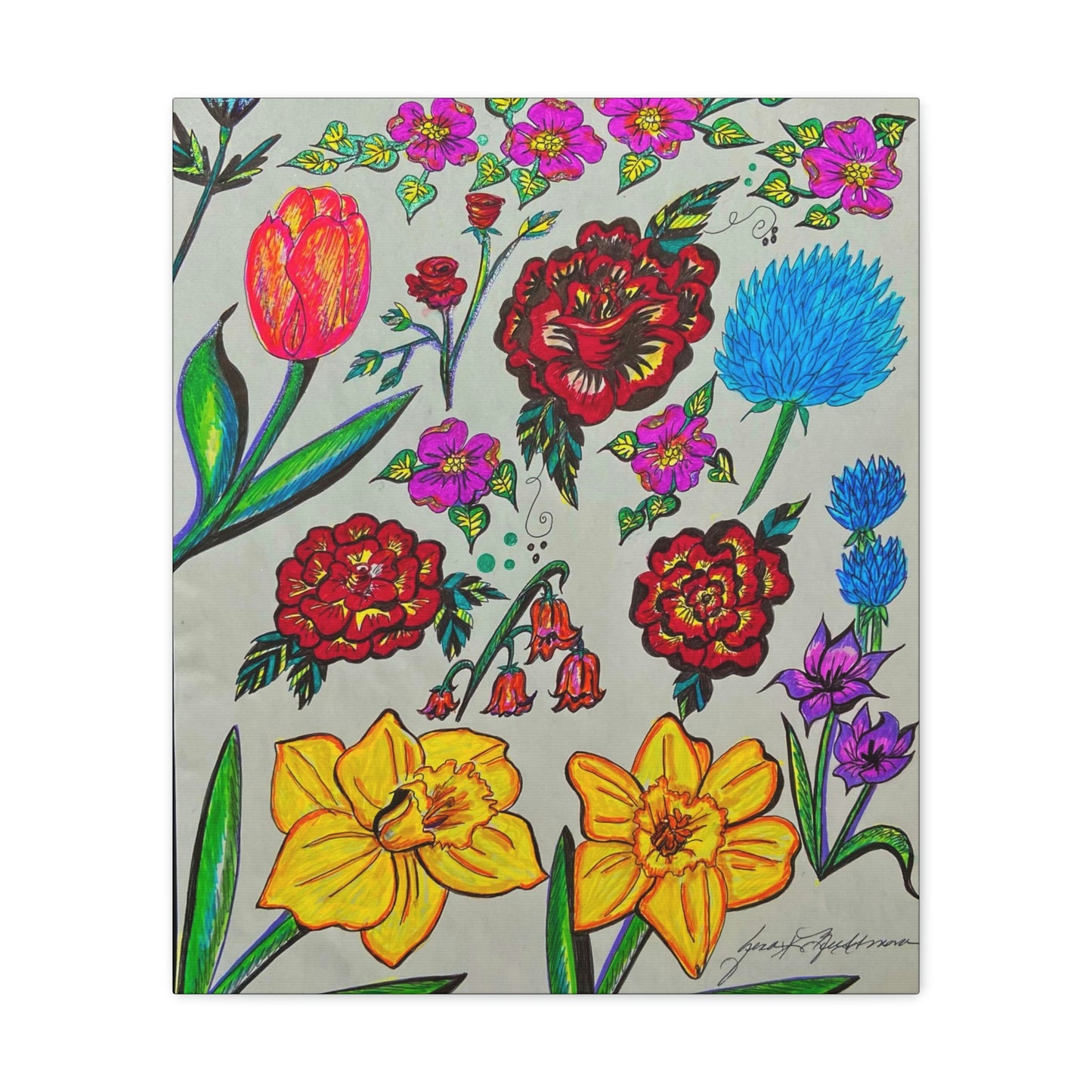 Flowers of Love, Fashion, Abstract, Surreal, Friendship, Inspiration Wall Art