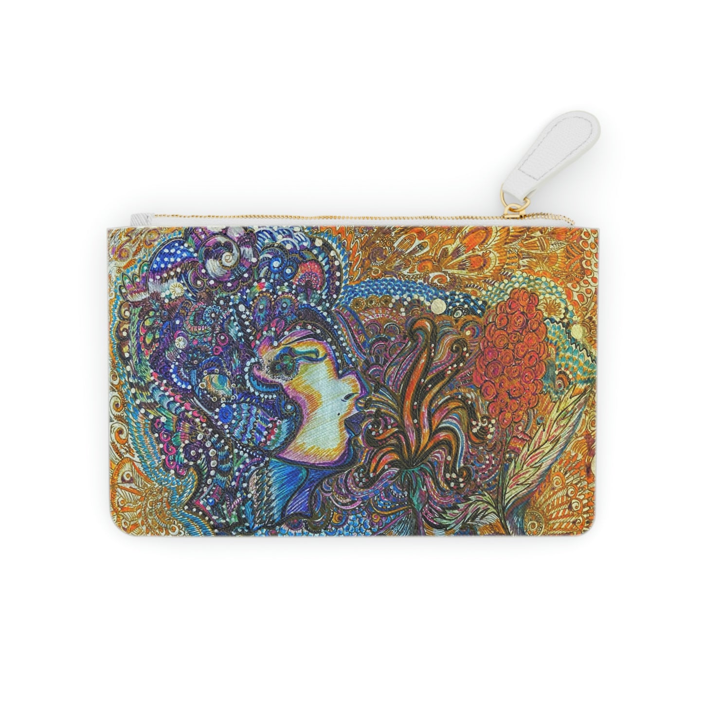 Abstract Surreal Kiss Mini Clutch Bag, Bridal Clutch Purse, Designer Party Clutch, Modern Evening Clutch, Wristlet Wallet for women, Evening Clutch Purse, gifts for her, gifts for bridesmaids, Bag, Bagging