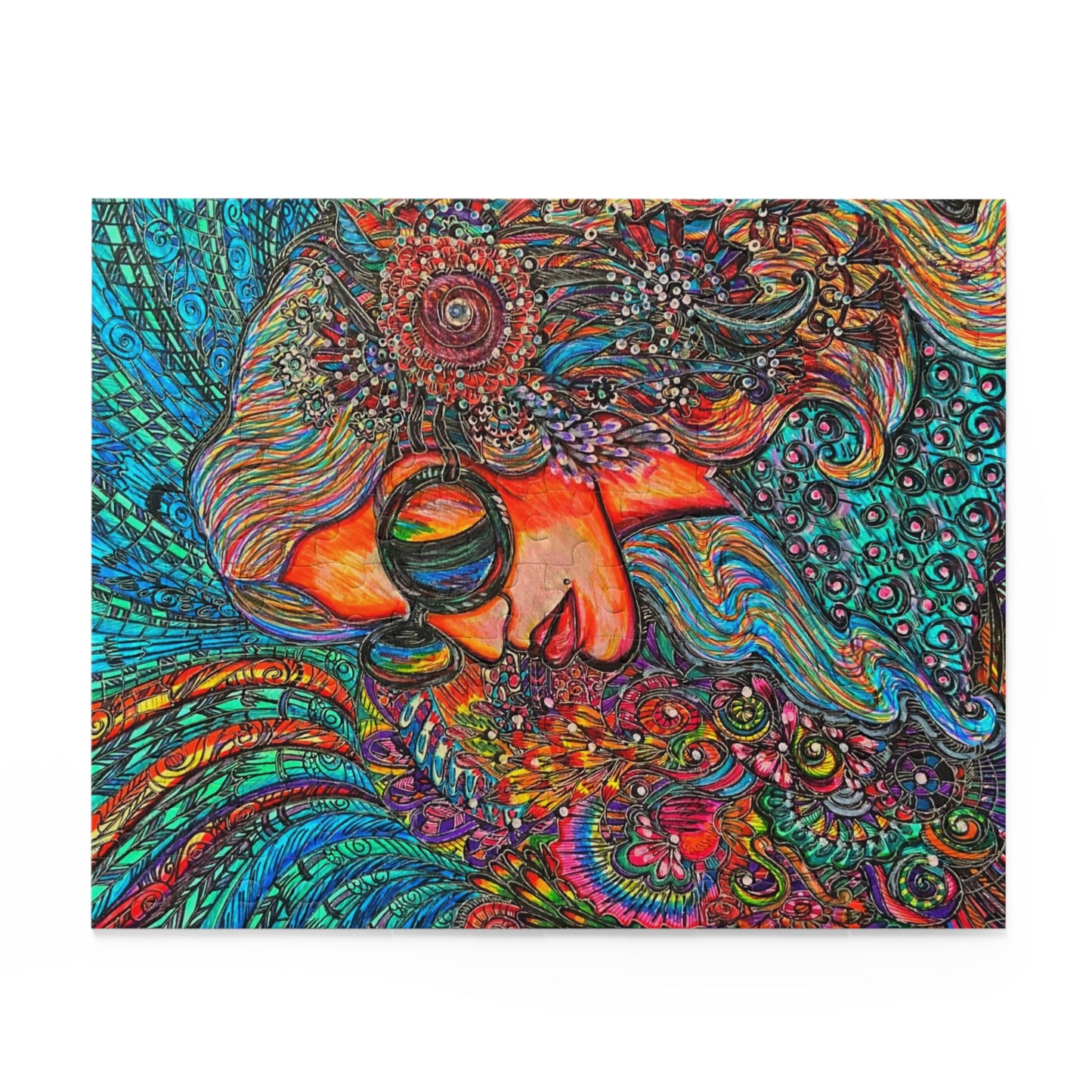Abstract Surreal one of a kind Woman Puzzle (120, 252, 500-Piece)JigSaw Puzzle, Birthday Gift, Gifts For Bridesmaids