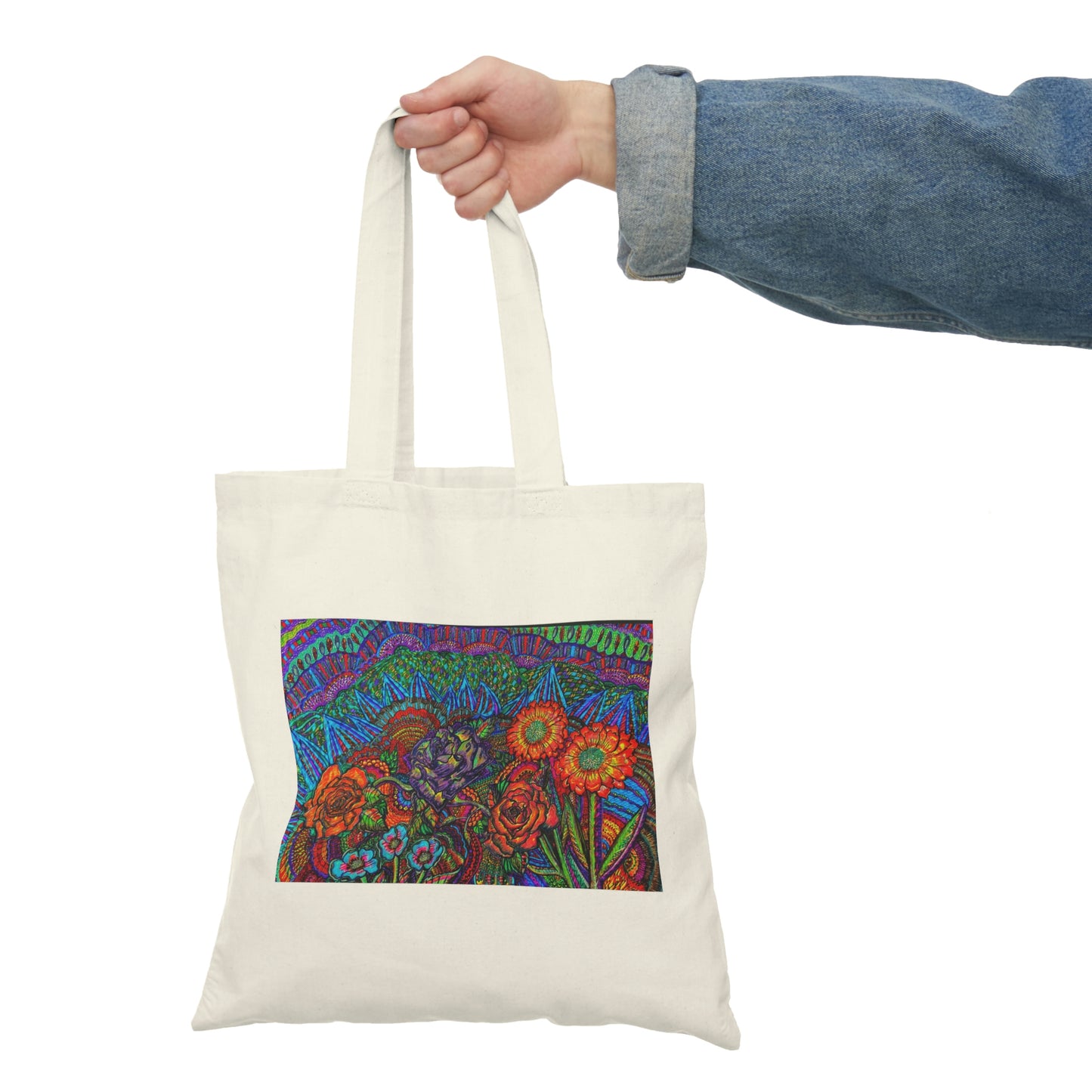Abstract, Surreal Flower Natural Tote Bag, Aesthetic Canvas Bag Shopping Bag, Birthday Gift Bag, Bridal Gift Tote Bag, Library Bag.