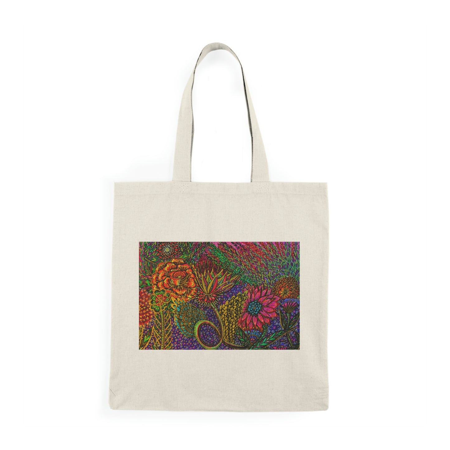 Abstract, Surreal Flower Natural Tote Bag, Aesthetic Canvas Bag Shopping Bag, Birthday Gift Bag, Bridal Gift Tote Bag, Library Bag.