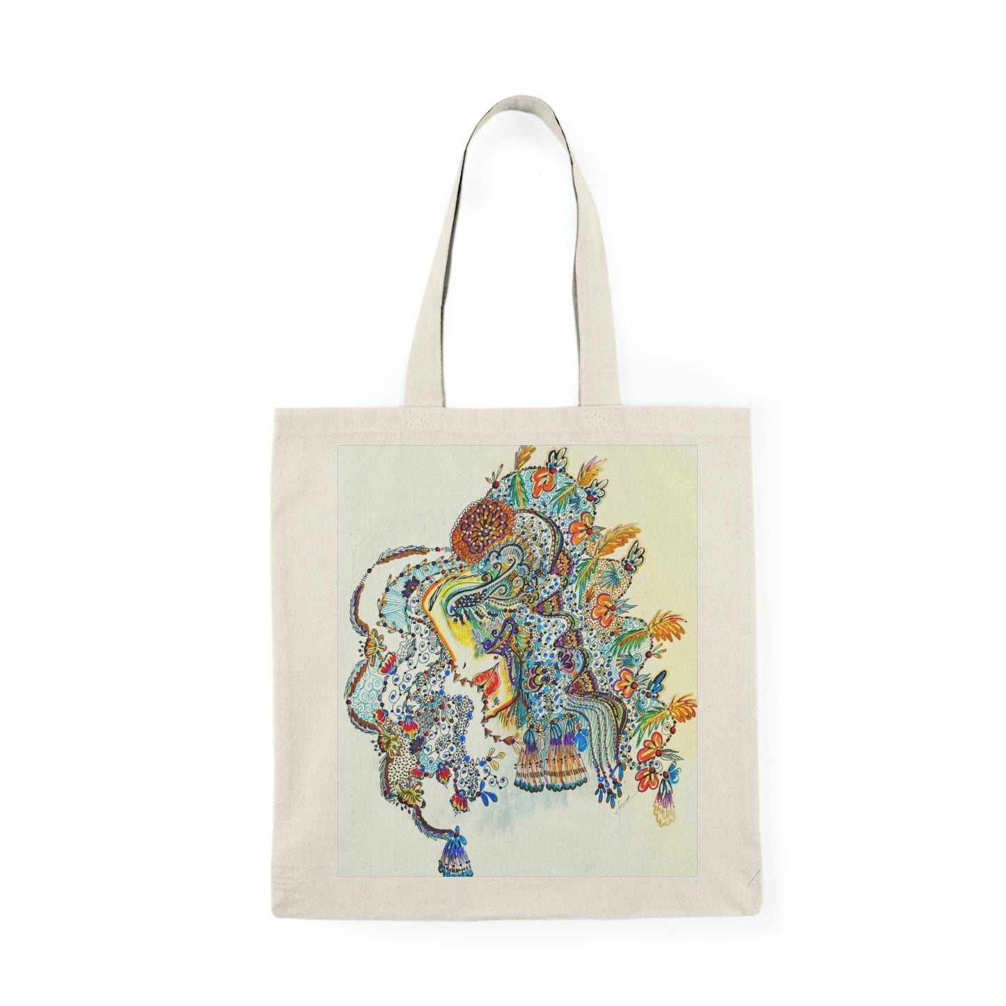 Abstract, Surreal Angel Natural Tote Bag, Aesthetic Canvas Bag Shopping Bag, Birthday Gift Bag, Bridal Gift Tote Bag, Library Bag.