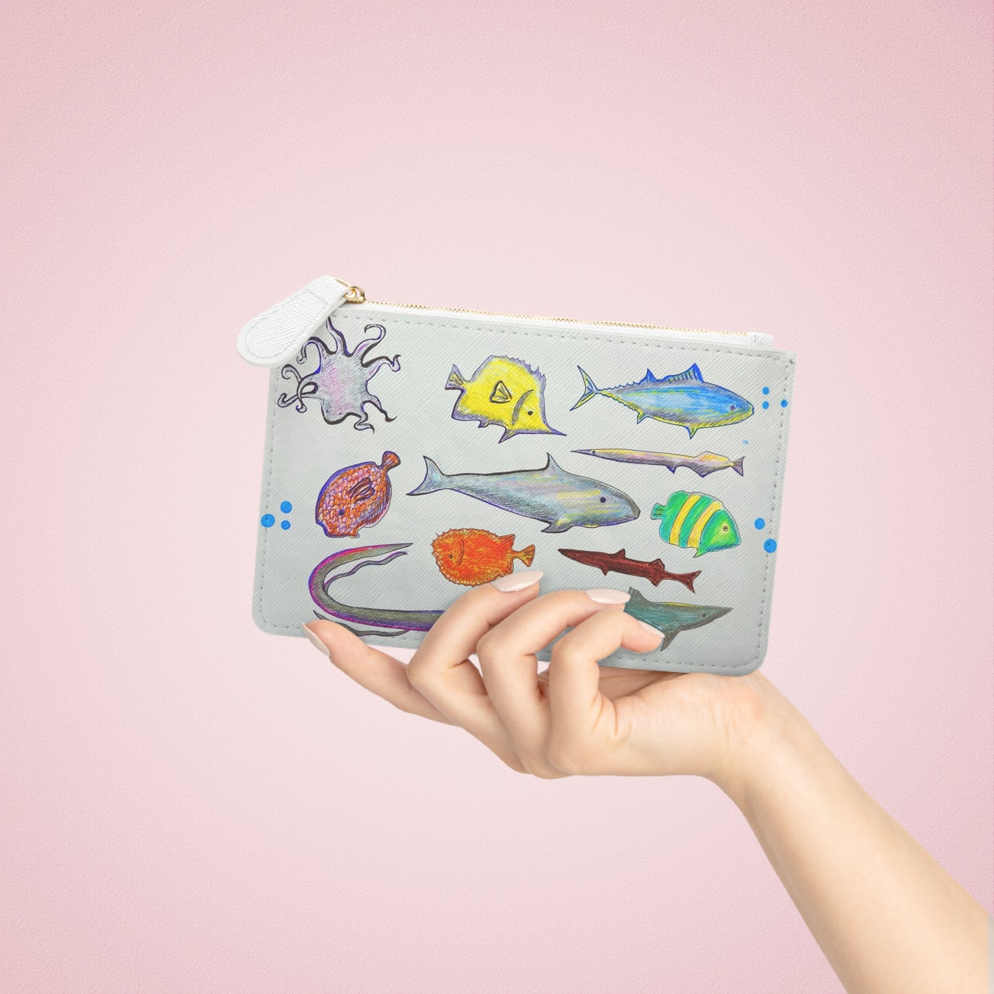 Abstract Surreal Marine Life Mini Clutch Bag, Bridal Clutch Purse, Designer Party Clutch, Modern Evening Clutch, Wristlet Wallet for women, Evening Clutch Purse, gifts for her, gifts for bridesmaids, Bag, Bagging