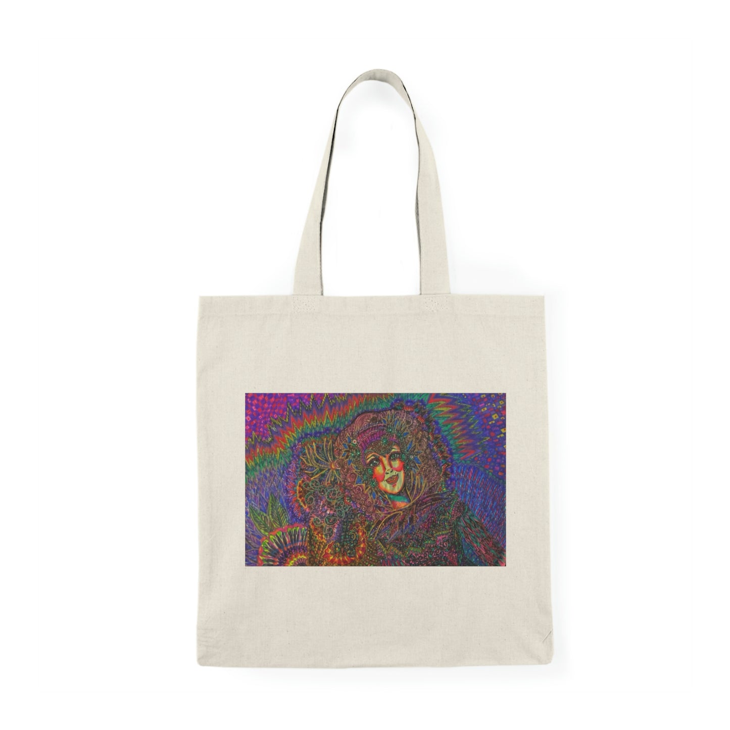 Abstract, Surreal Flower Spirit Natural Tote Bag, Aesthetic Canvas Bag Shopping Bag, Birthday Gift Bag, Bridal Gift Tote Bag, Library Bag.