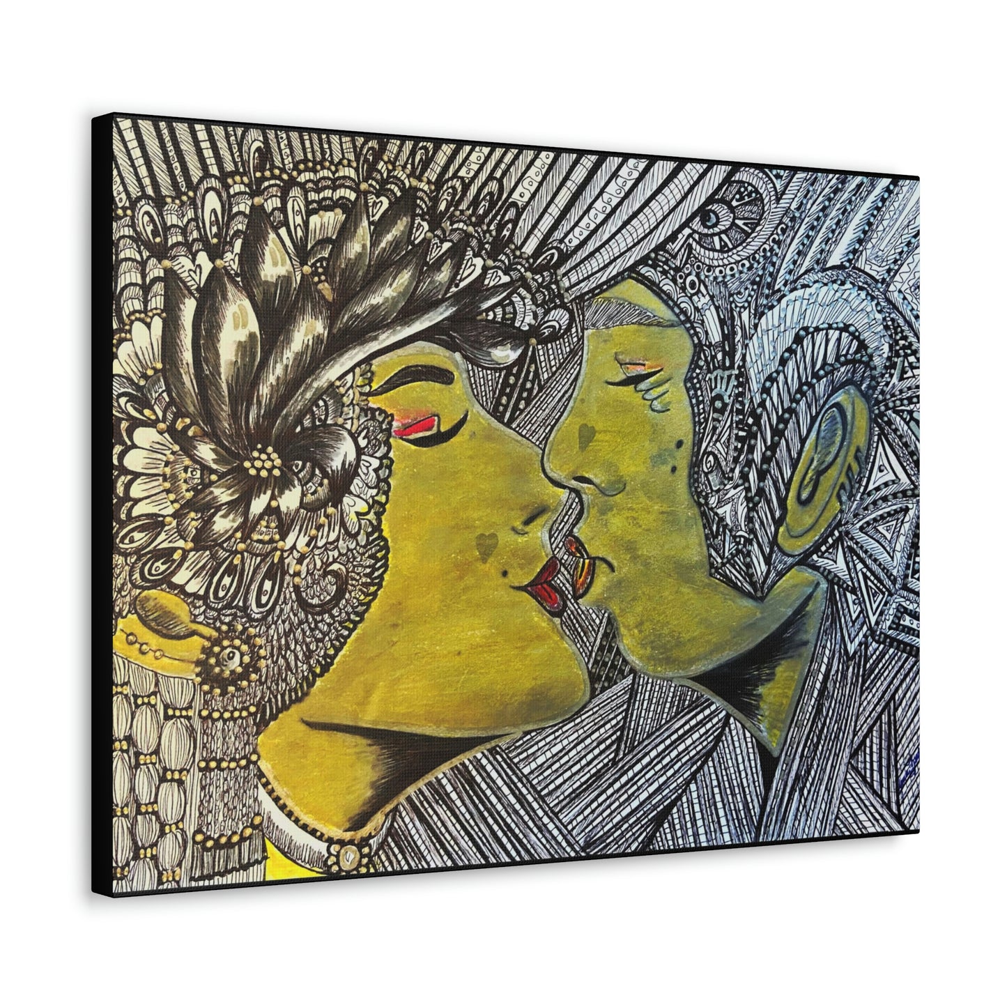 Romantic Kiss Fashion, Abstract, Surreal, Friendship, Inspiration Wall Art