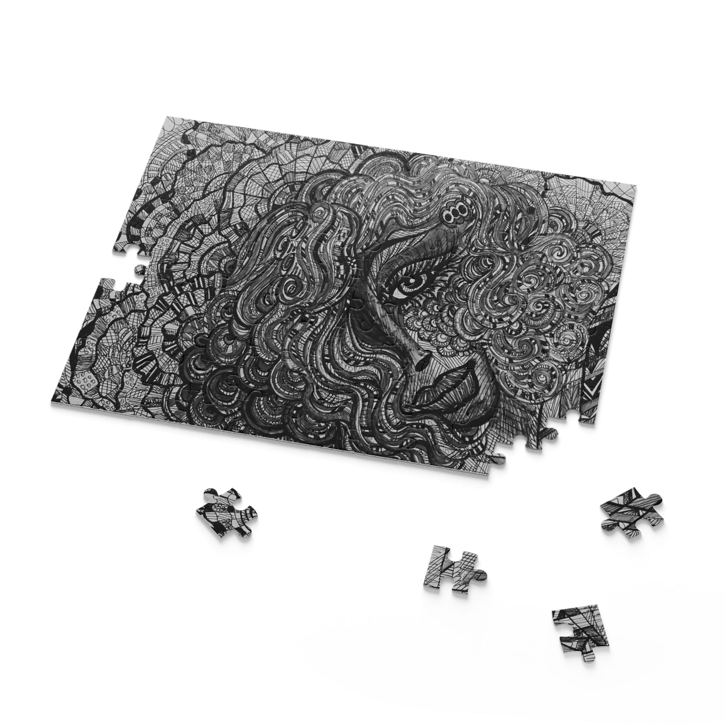 Black and White Beauty, Queen Puzzle (120, 252, 500-Piece)JigSaw Puzzle, Birthday Gift, Gifts For Bridesmaids