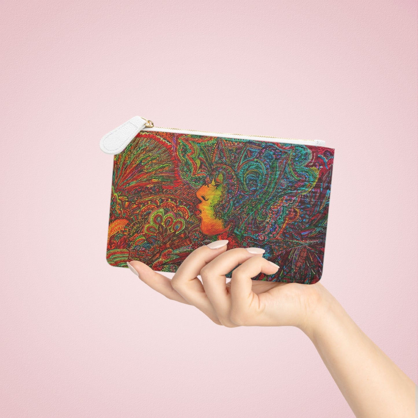Abstract Surreal Romantic Kiss Mini Clutch Bag, Bridal Clutch Purse, Designer Party Clutch, Modern Evening Clutch, Wristlet Wallet for women, Evening Clutch Purse, gifts for her, gifts for bridesmaids, Bag, Bagging