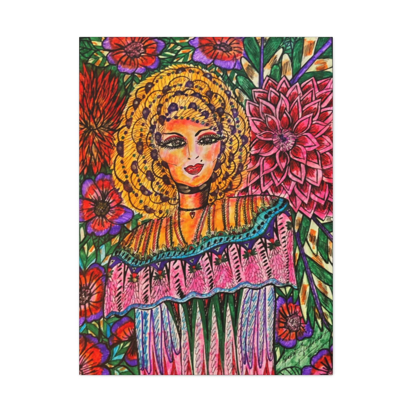 Abstract, Surreal, Funky Floral Woman, Friendship, Inspiration Wall Art