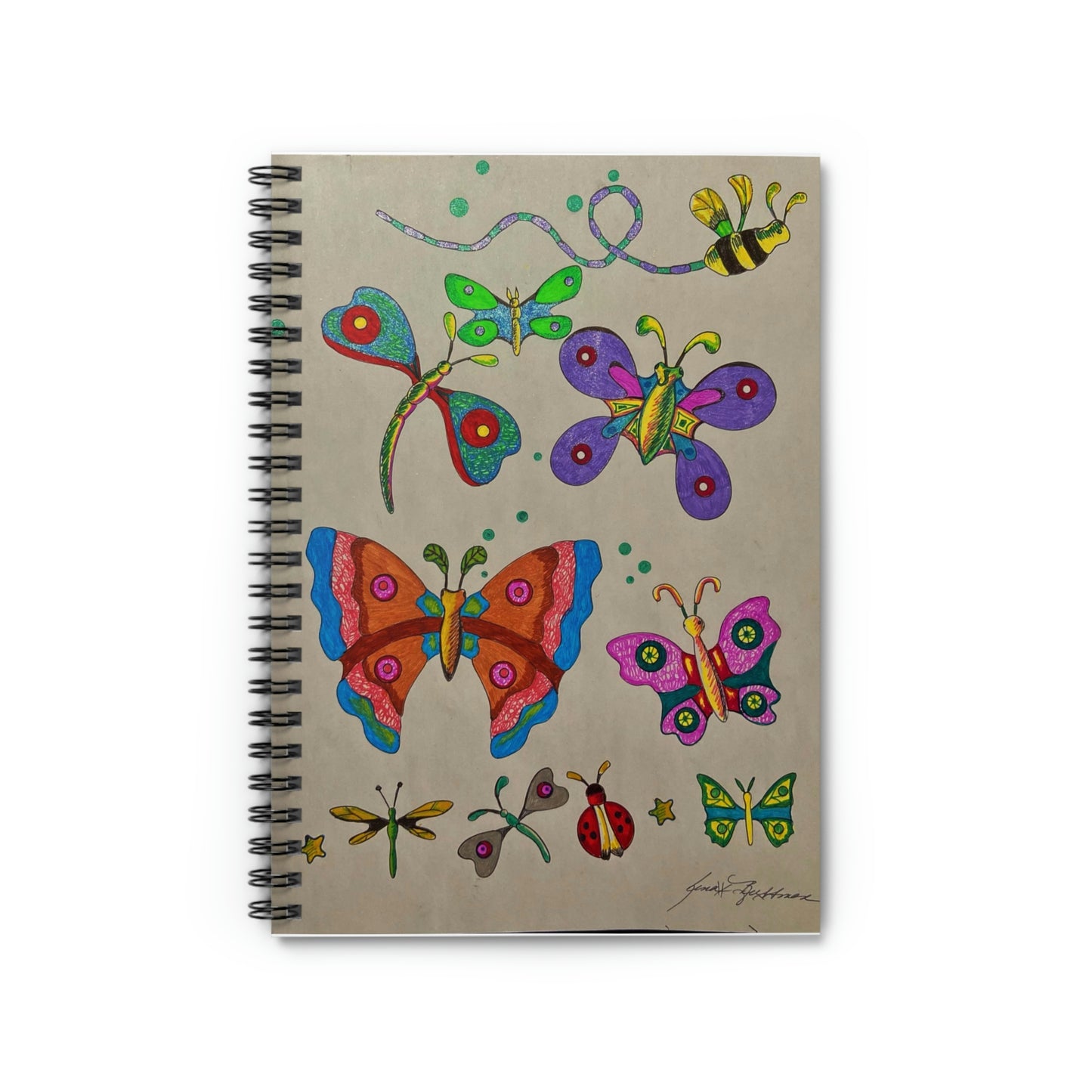 Abstract, Surreal Insect Spiral Notebook - Ruled Line