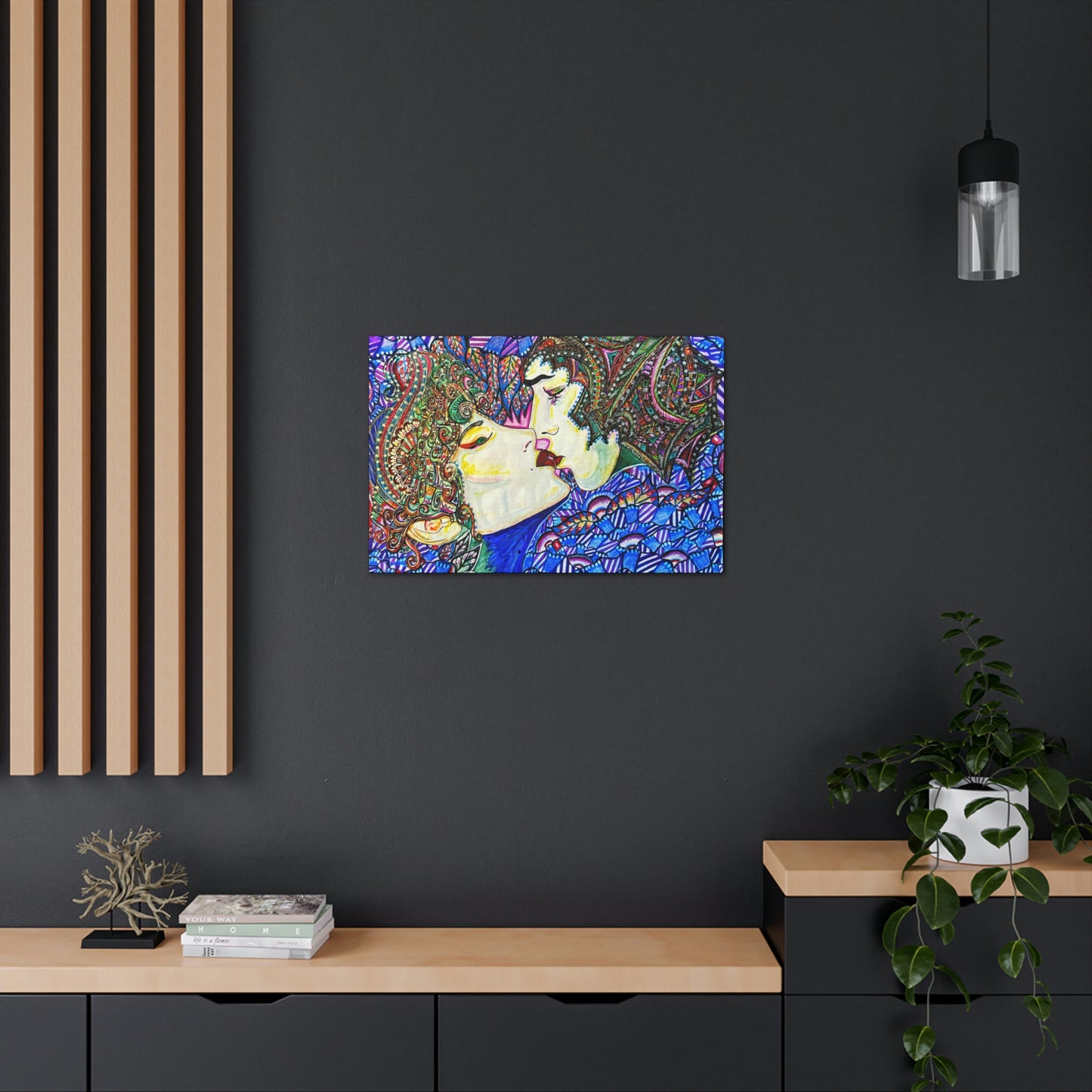Romantic Kiss Fashion, Abstract, Surreal, Friendship, Inspiration Wall Art