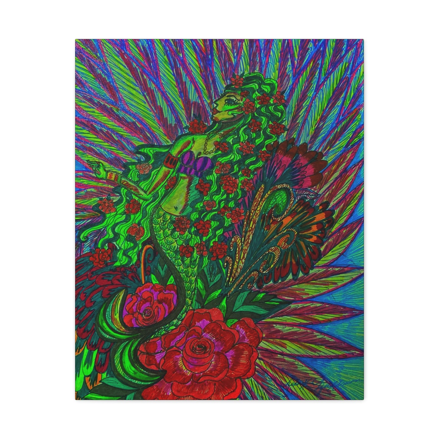 Green Mermaid, Fashion, Abstract, Friendship, Inspiration Wall Art
