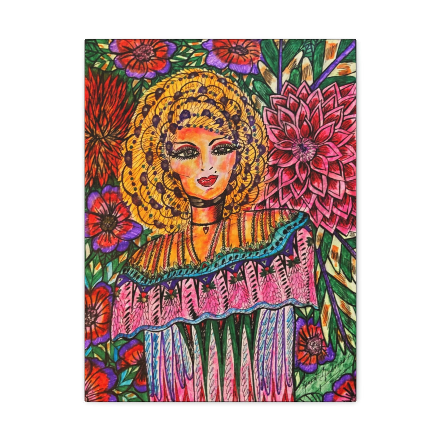 Abstract, Surreal, Funky Floral Woman, Friendship, Inspiration Wall Art