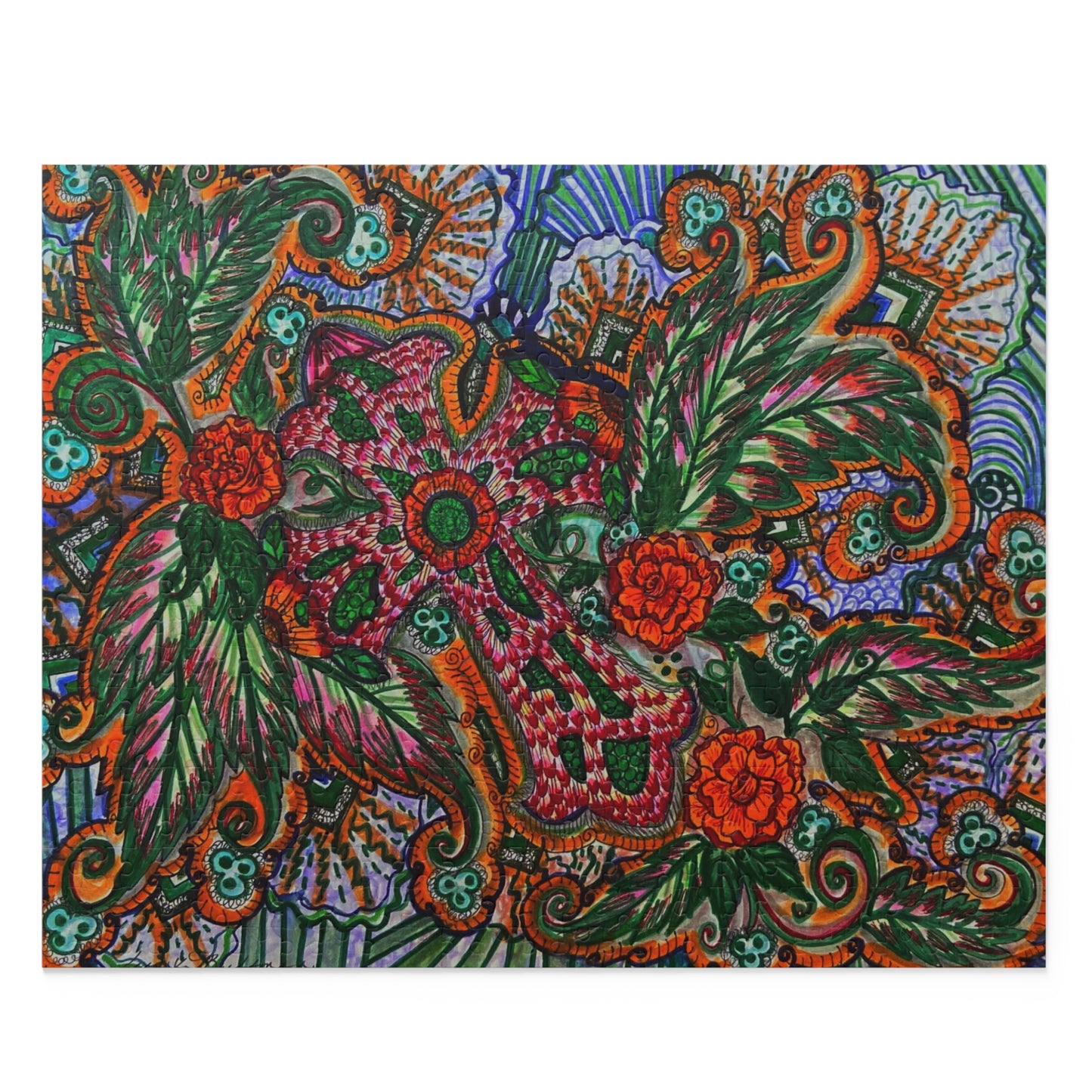 Cross Floral Puzzle (120, 252, 500-Piece)JigSaw Puzzle, Birthday Gift, Gifts For Bridesmaids