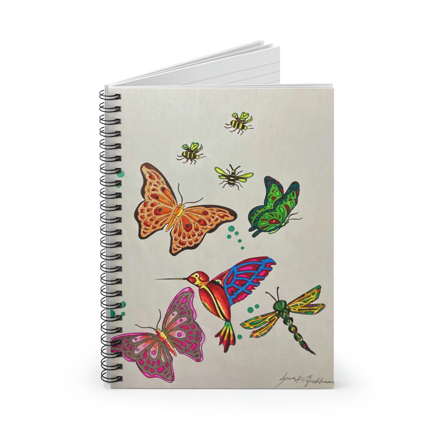 Abstract, Surreal Garden Life Spiral Notebook - Ruled Line