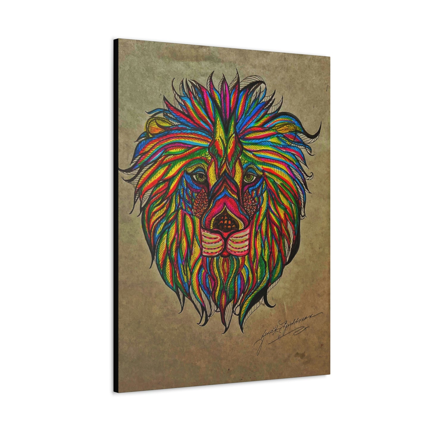 Colorful Lion Fashion, Abstract, Surreal, Friendship, Inspiration Wall Art