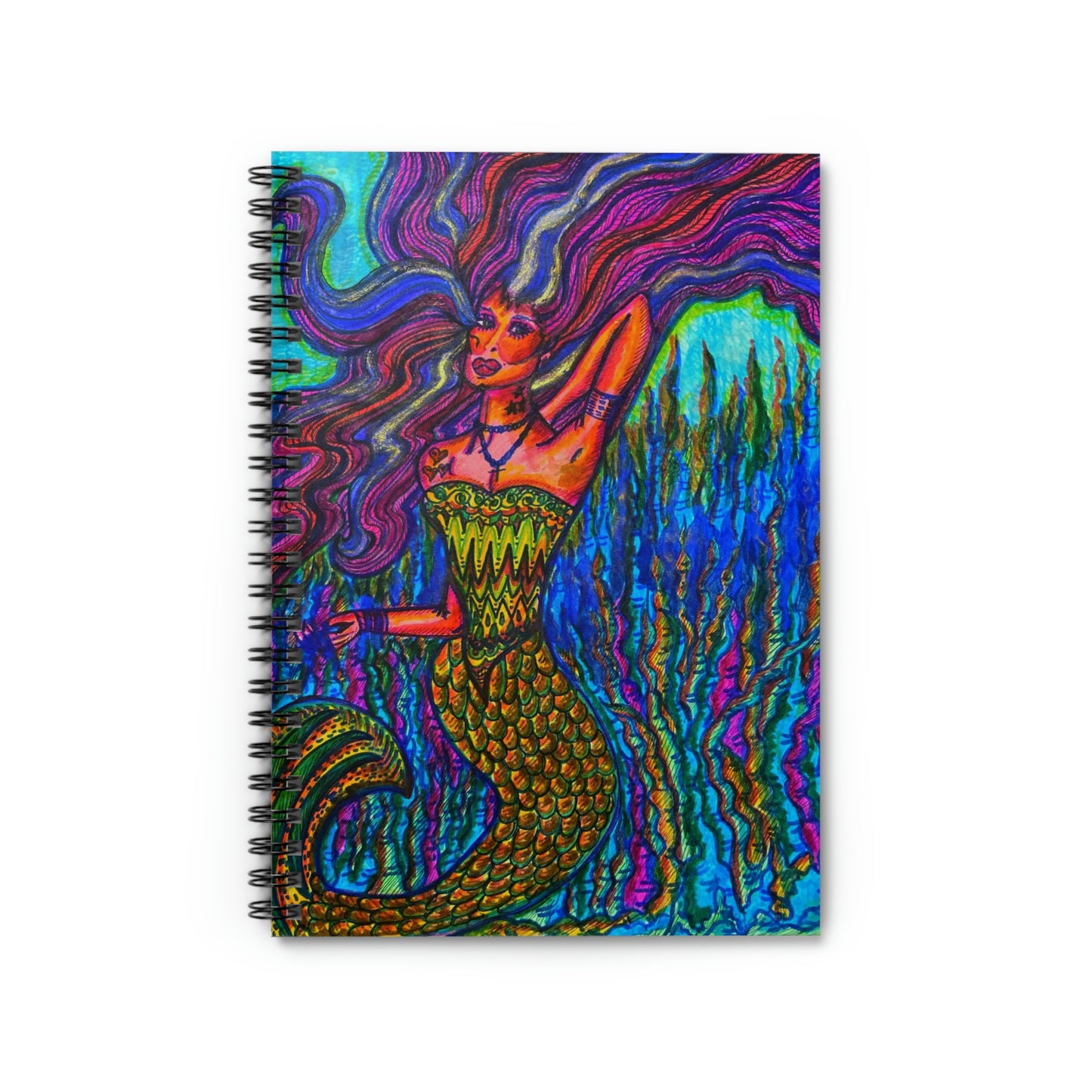 Abstract, Surreal, Mermaid Spiral Notebook - Ruled Line