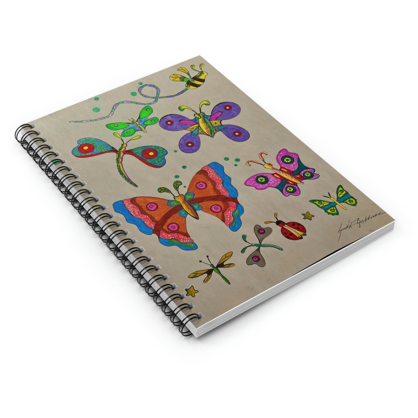 Abstract, Surreal Insect Spiral Notebook - Ruled Line