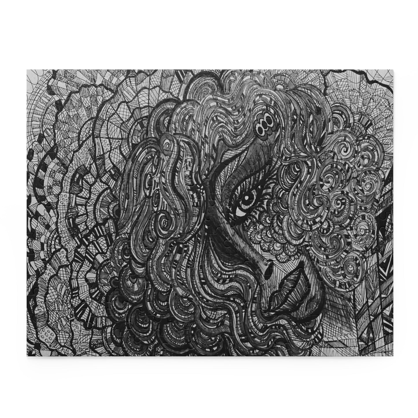 Black and White Beauty, Queen Puzzle (120, 252, 500-Piece)JigSaw Puzzle, Birthday Gift, Gifts For Bridesmaids